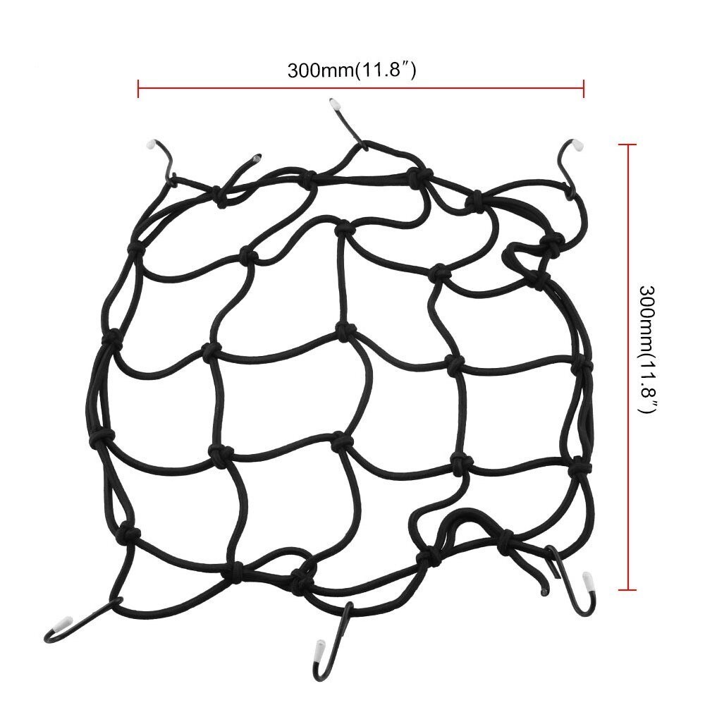 Bagagenät med krokar för motorcykel, svart