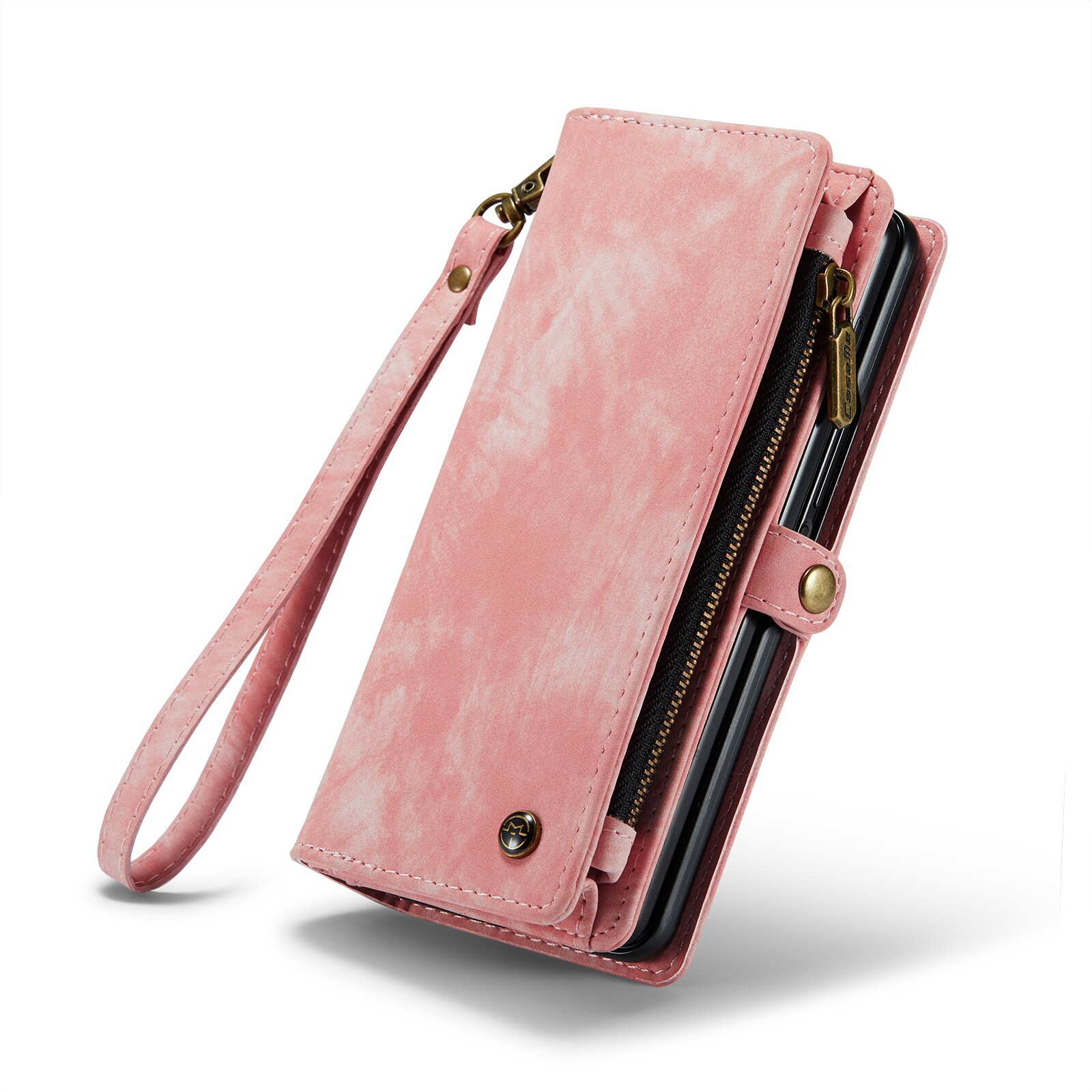 Samsung Galaxy Z Fold 5 Rymligt plånboksfodral med många kortfack, Rosa