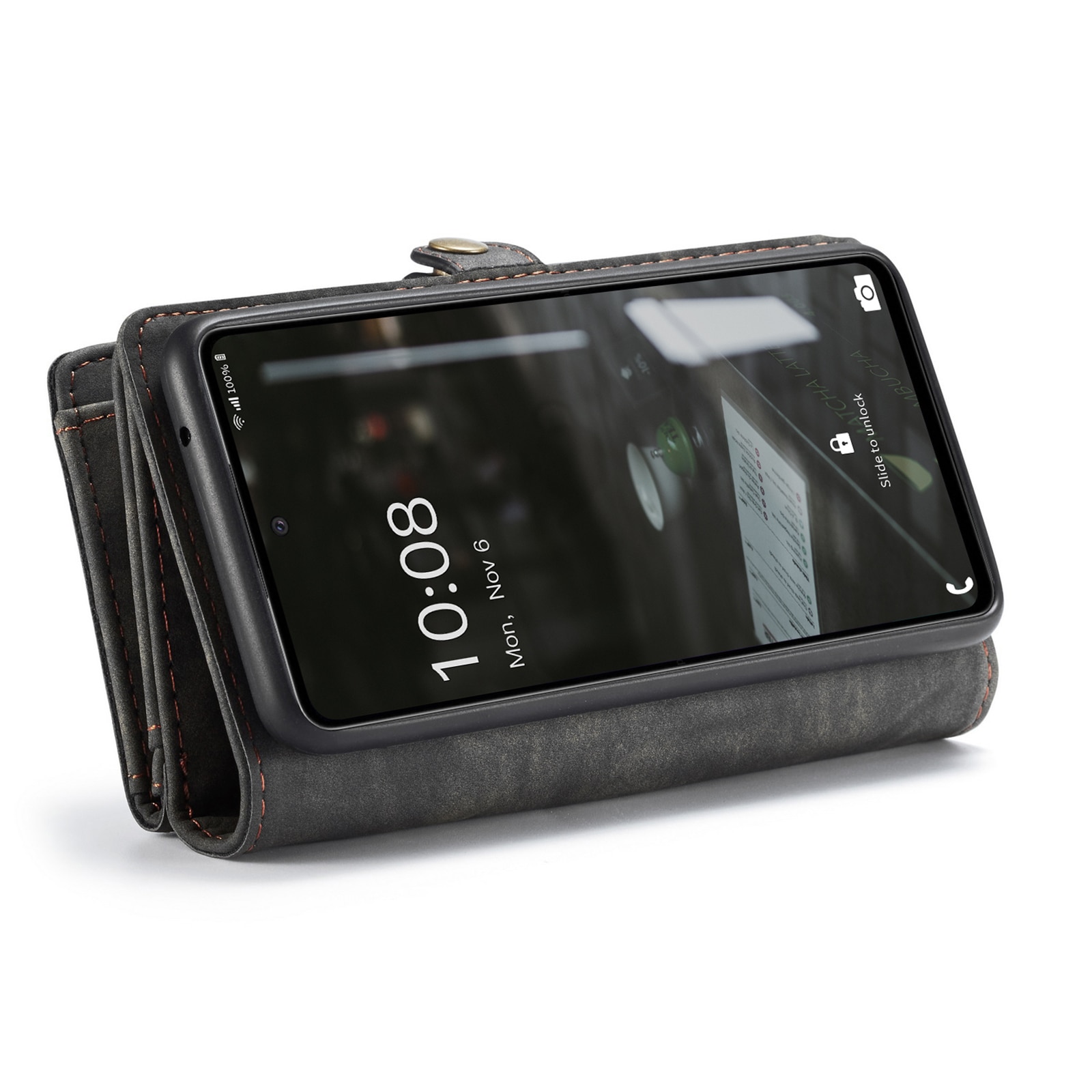 Samsung Galaxy A33 Rymligt plånboksfodral med många kortfack, grå