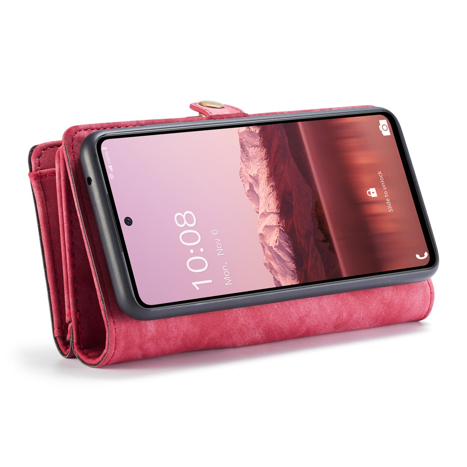 Samsung Galaxy A53 Rymligt plånboksfodral med många kortfack, Röd
