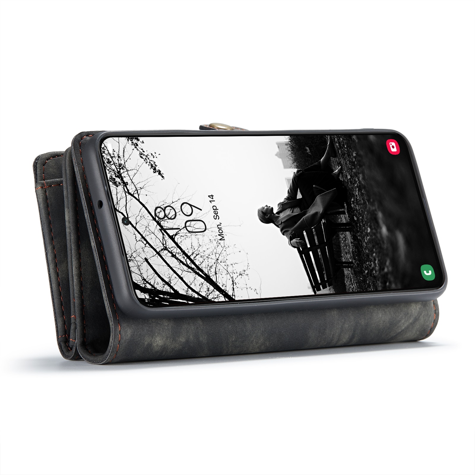 Samsung Galaxy S22 Rymligt plånboksfodral med många kortfack, grå