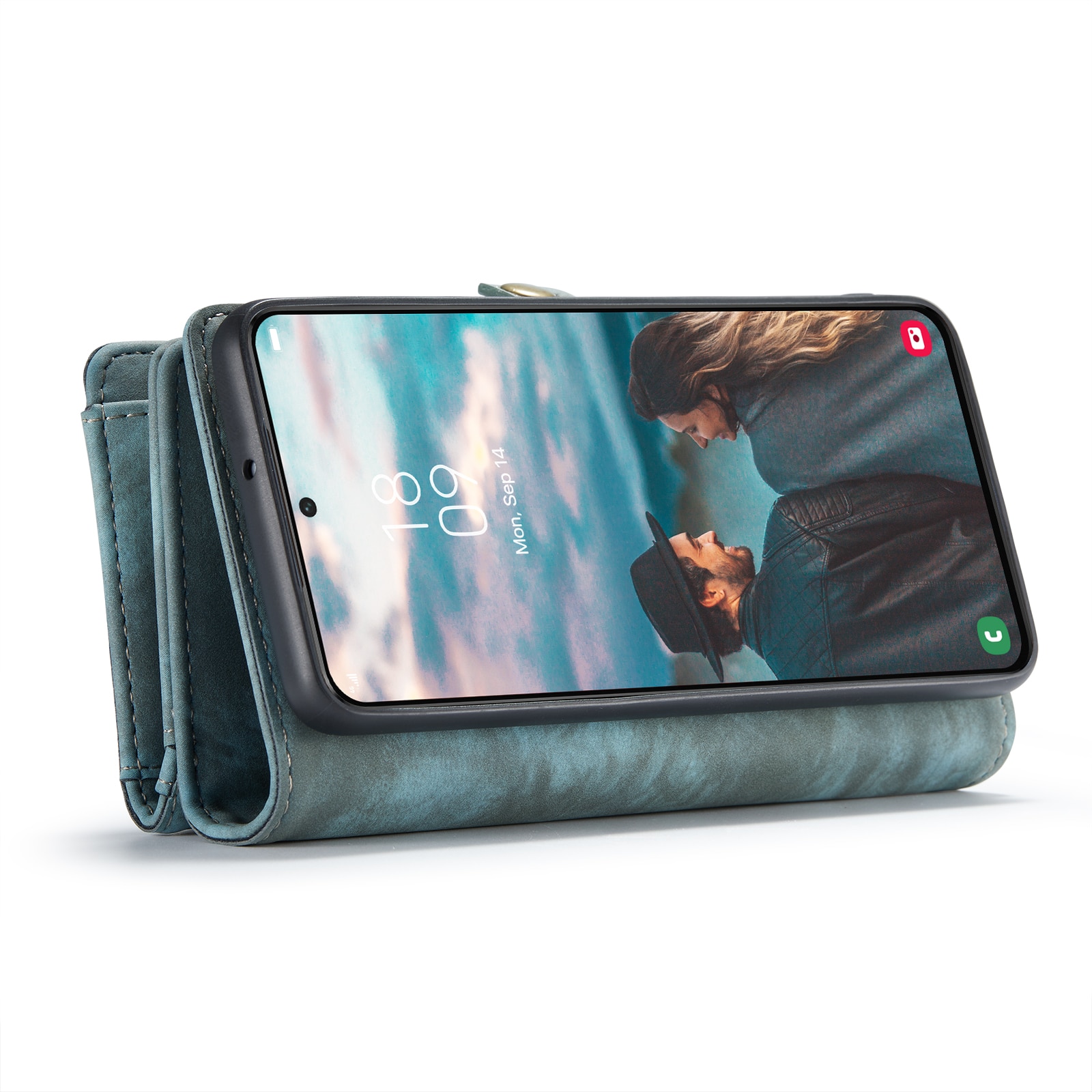 Samsung Galaxy S22 Rymligt plånboksfodral med många kortfack, blå