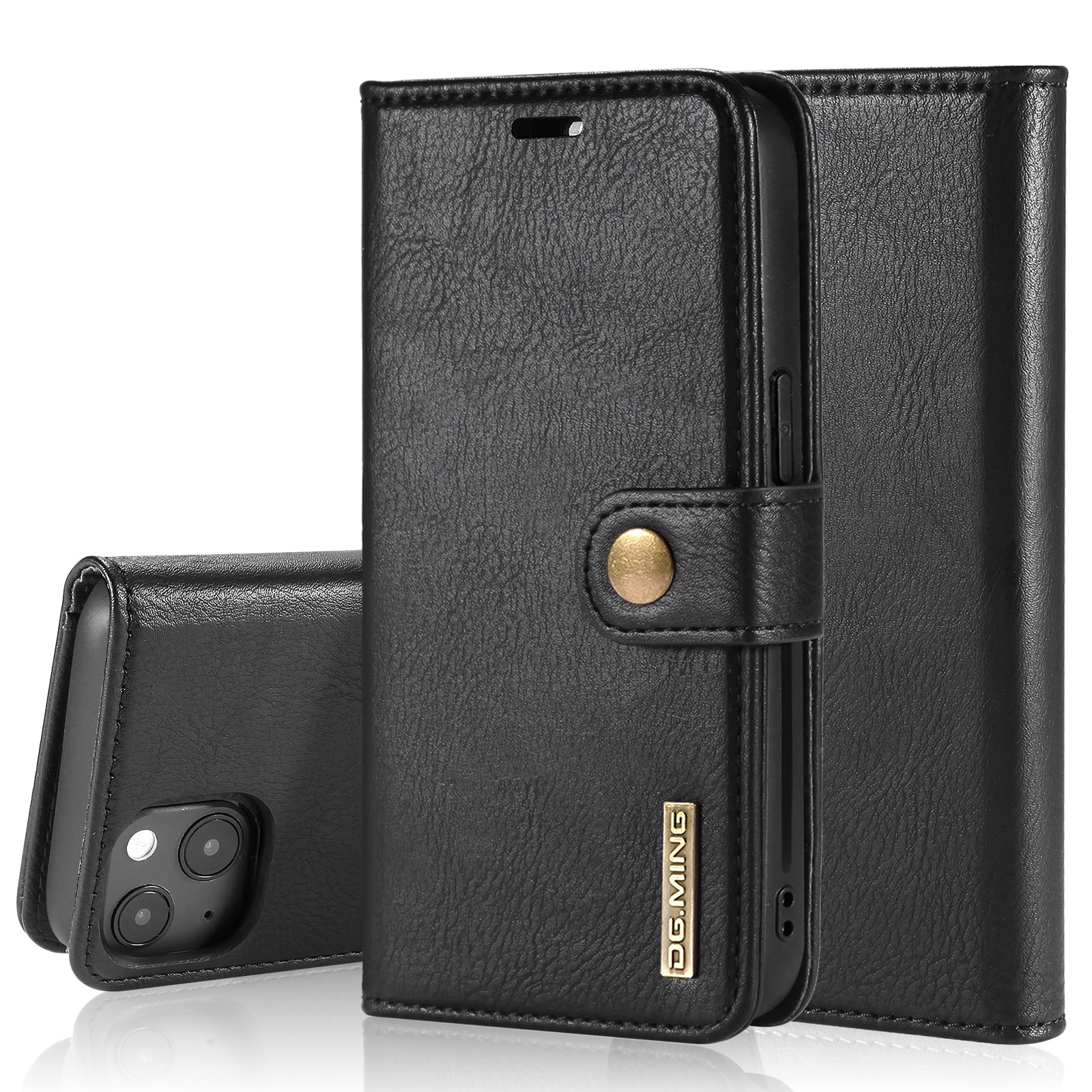 iPhone 13 Plånboksfodral med avtagbart skal, svart