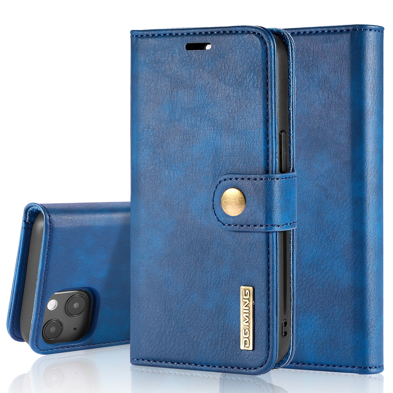 iPhone 14 Plånboksfodral med avtagbart skal, blå