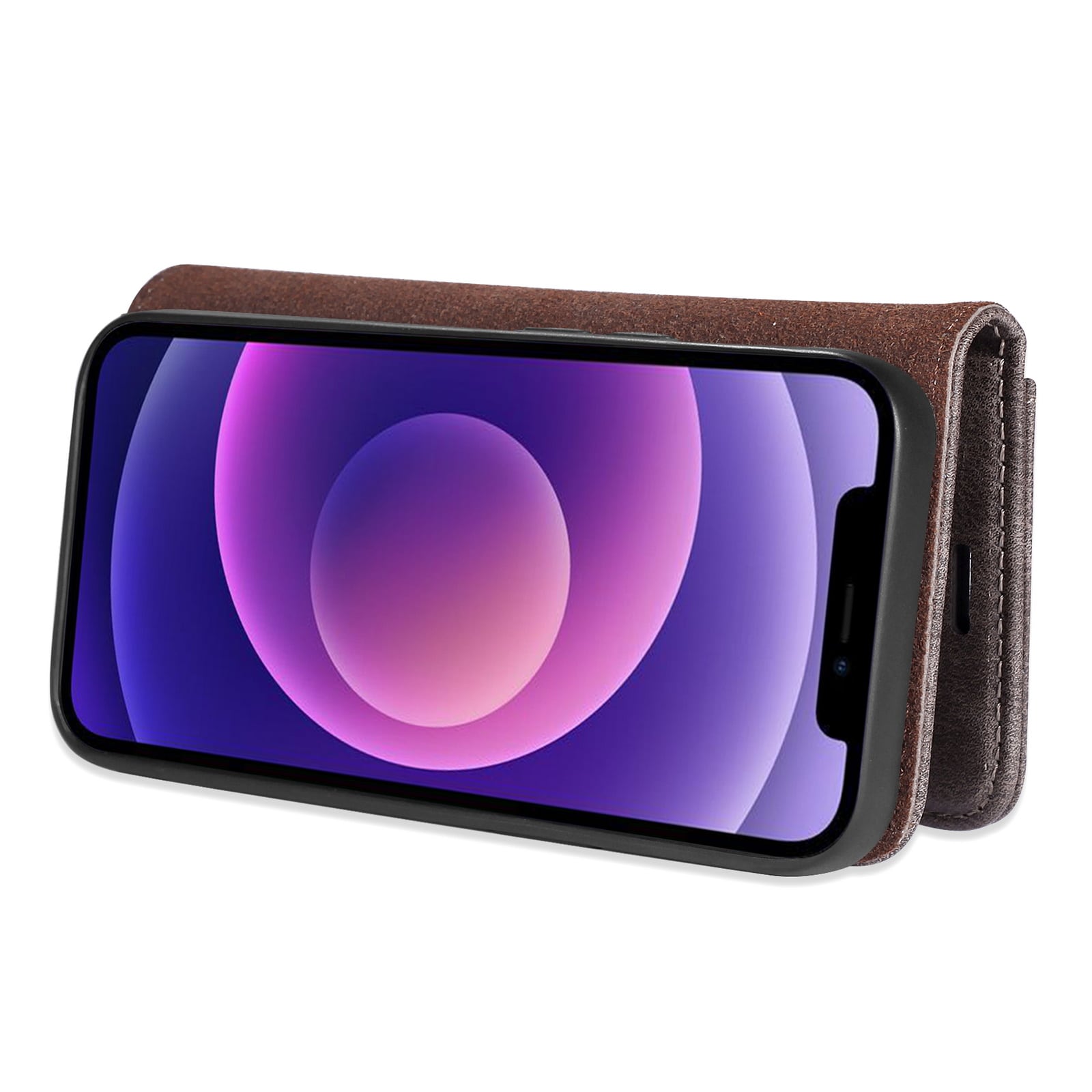 iPhone 13 Plånboksfodral med avtagbart skal, Brown