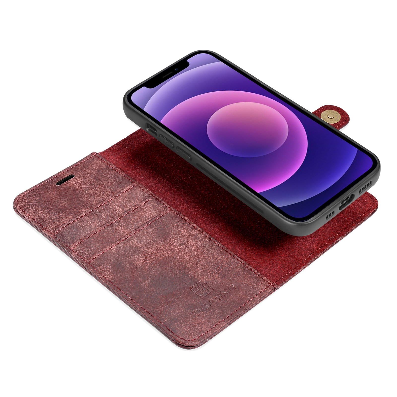 iPhone 13 Plånboksfodral med avtagbart skal, röd