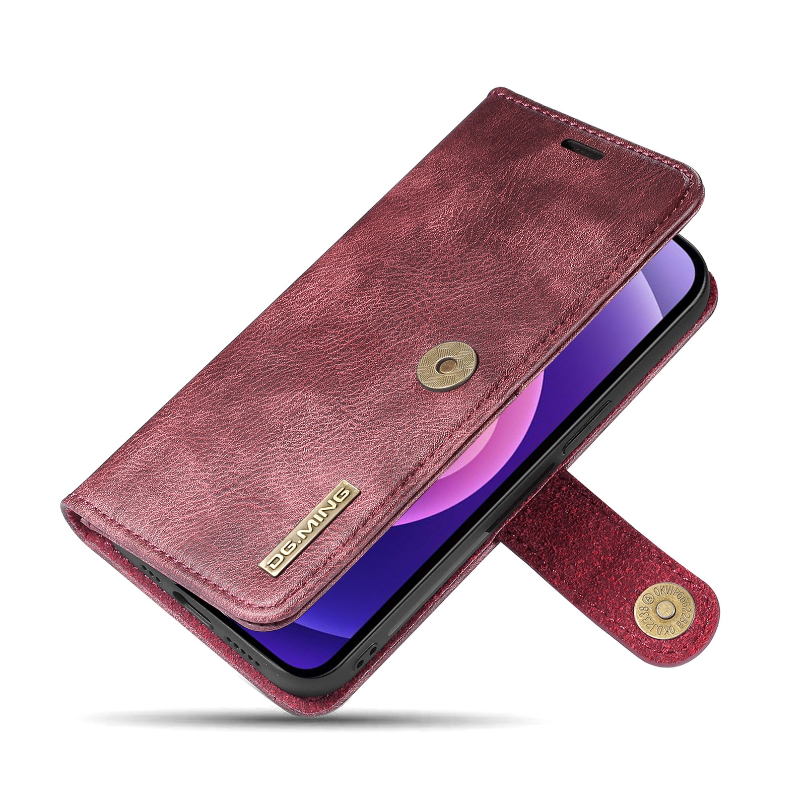 iPhone 13 Plånboksfodral med avtagbart skal, röd