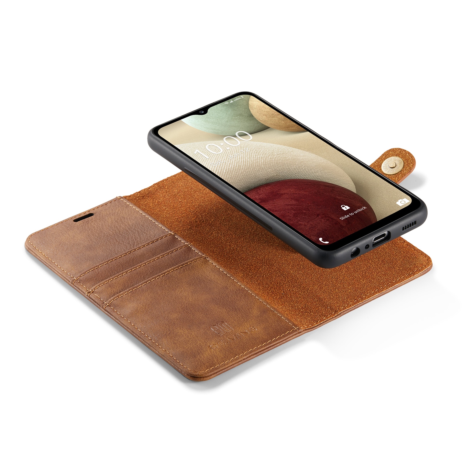 Samsung Galaxy A14 Plånboksfodral med avtagbart skal, cognac