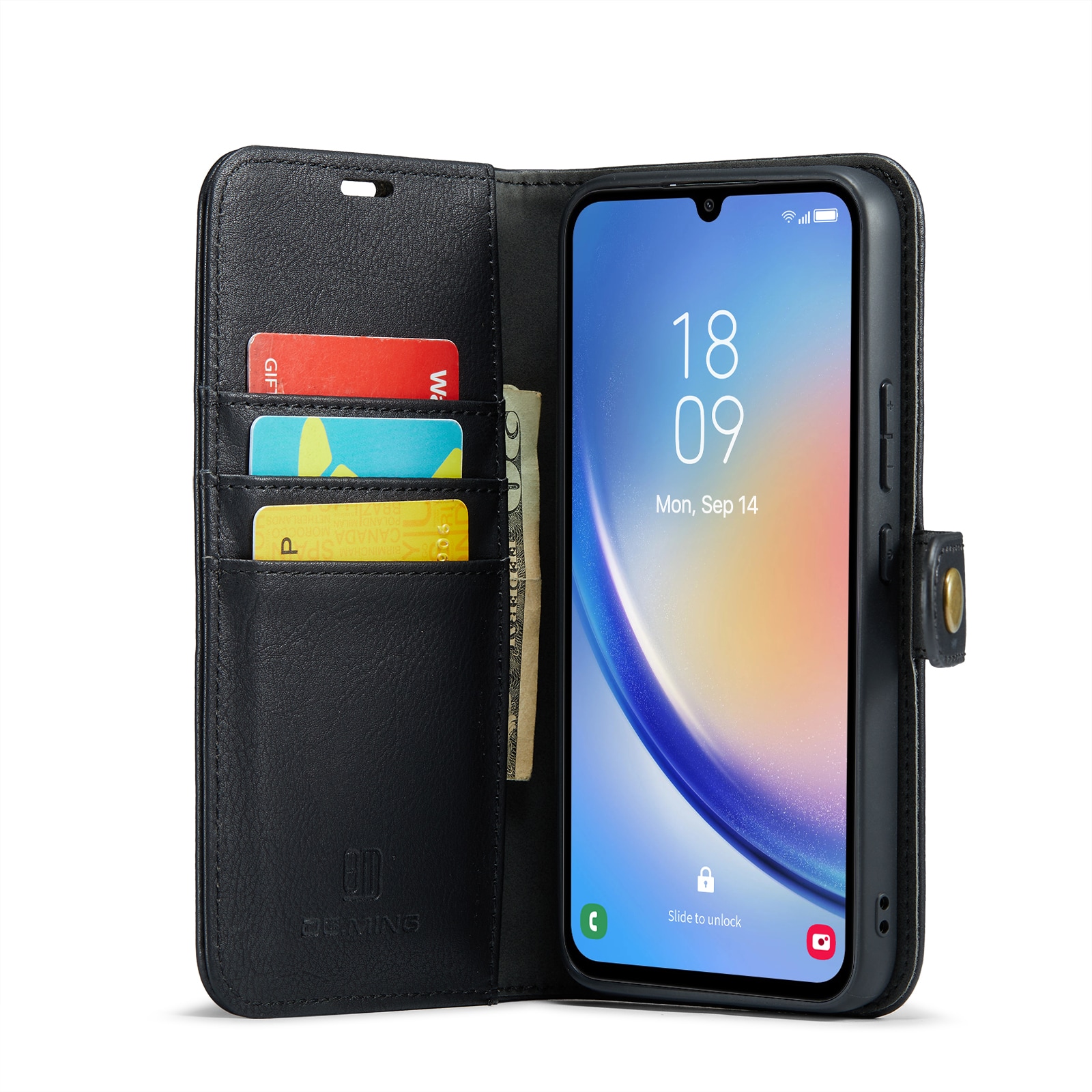 Samsung Galaxy A34 Plånboksfodral med avtagbart skal, Black