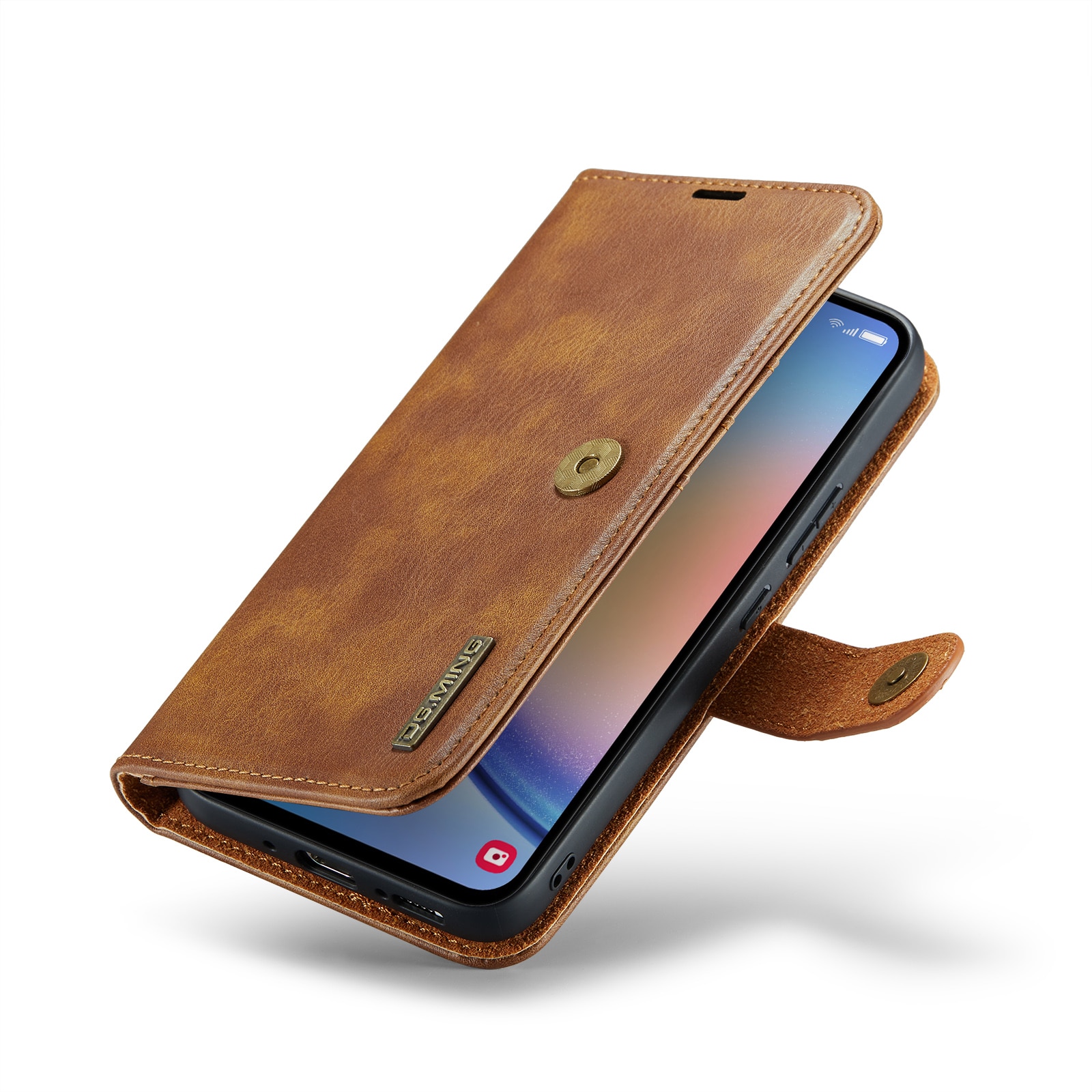 Samsung Galaxy A34 Plånboksfodral med avtagbart skal, cognac