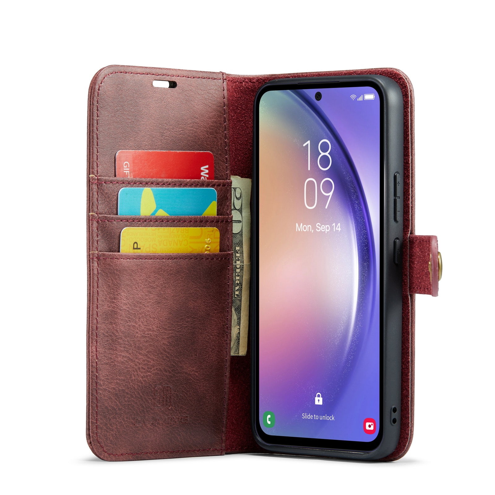 Samsung Galaxy S23 FE Plånboksfodral med avtagbart skal, röd