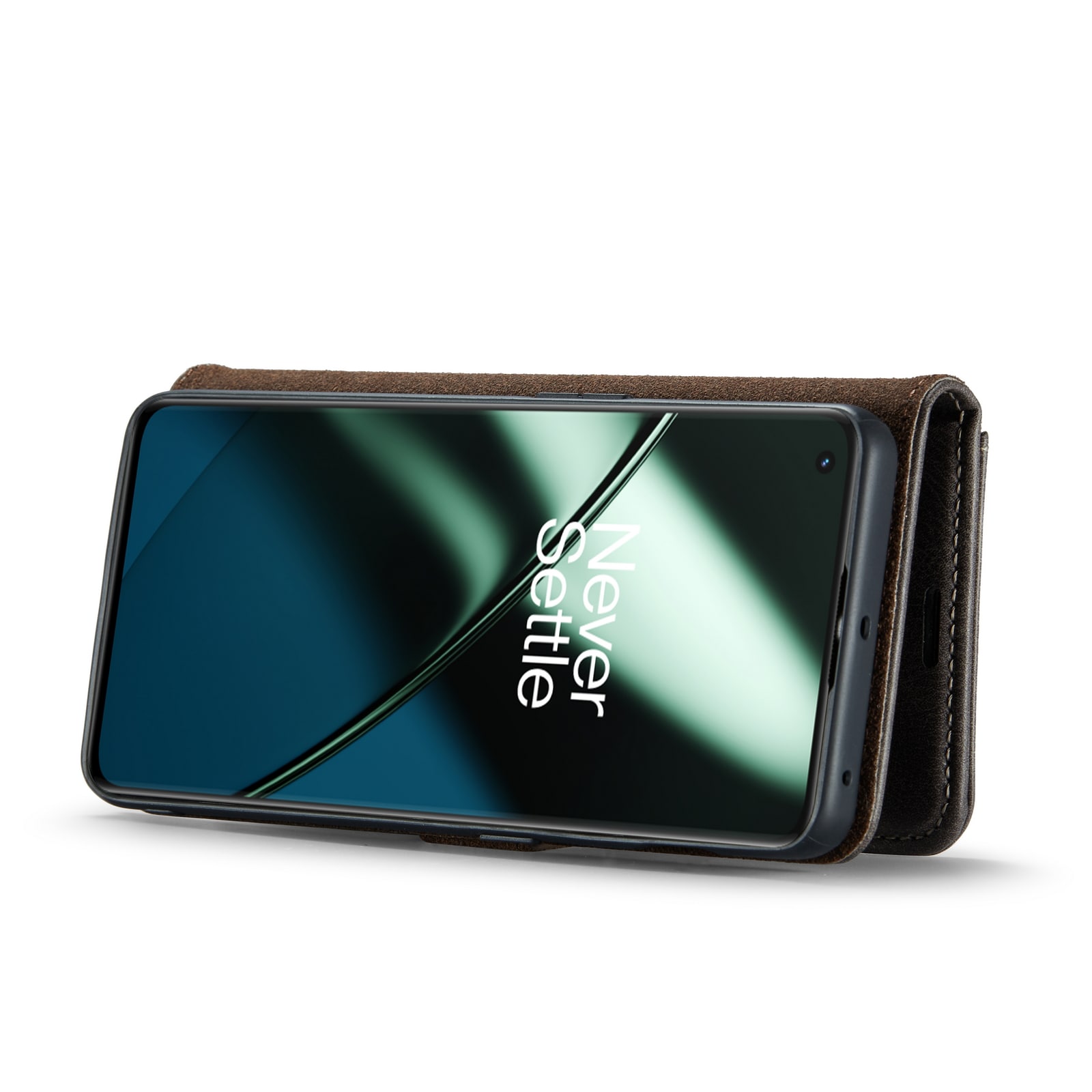  OnePlus 11 Plånboksfodral med avtagbart skal, Brown