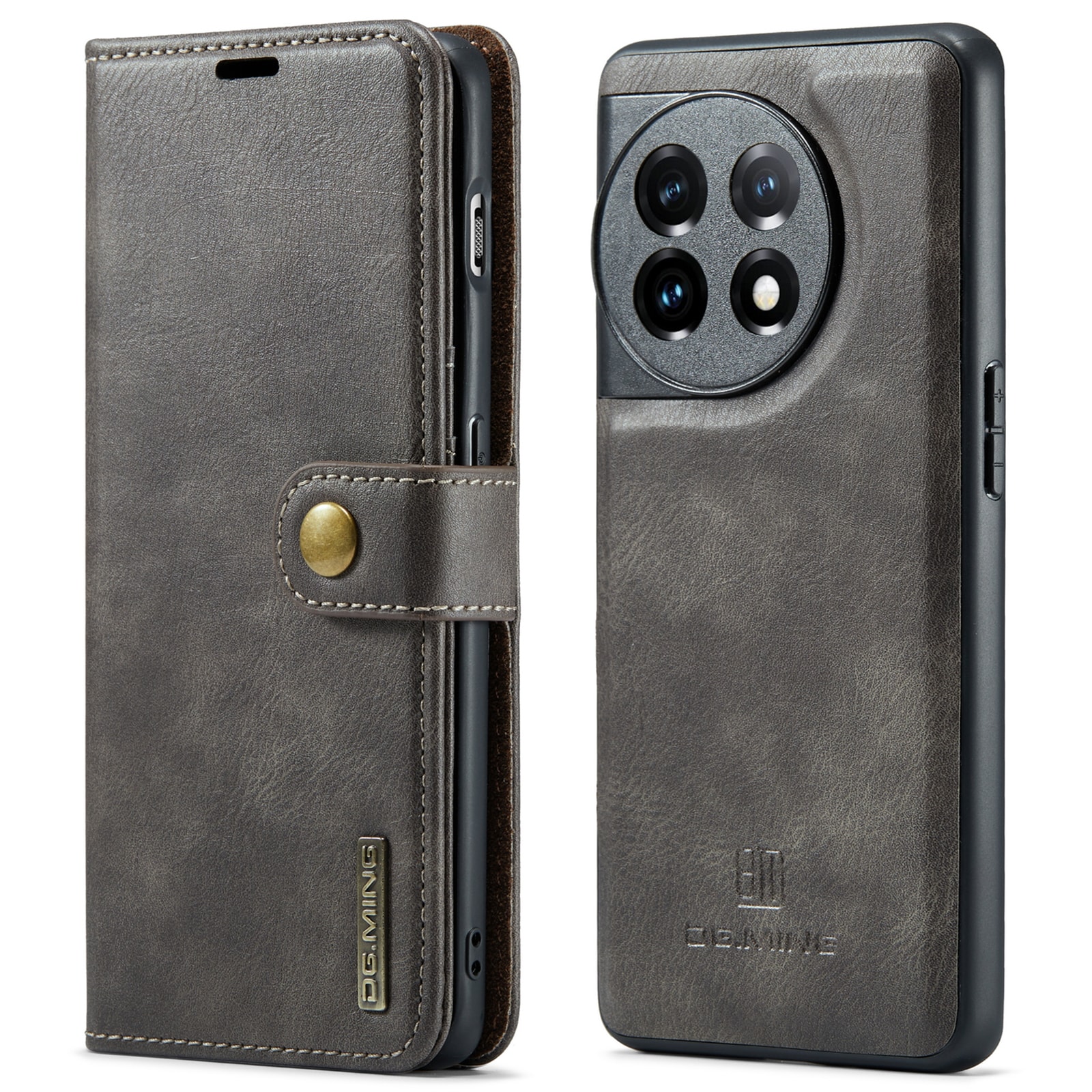  OnePlus 11 Plånboksfodral med avtagbart skal, Brown