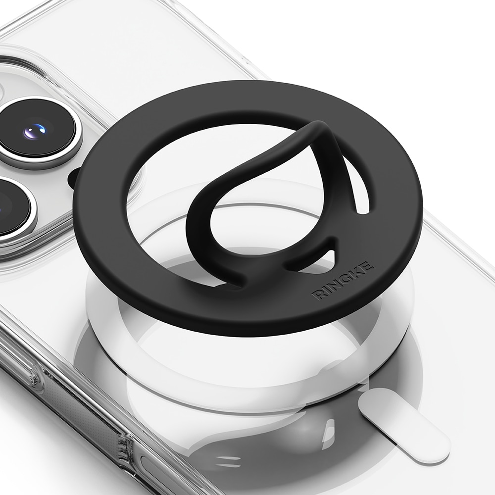 Dual magnetisk ring silikon, Svart