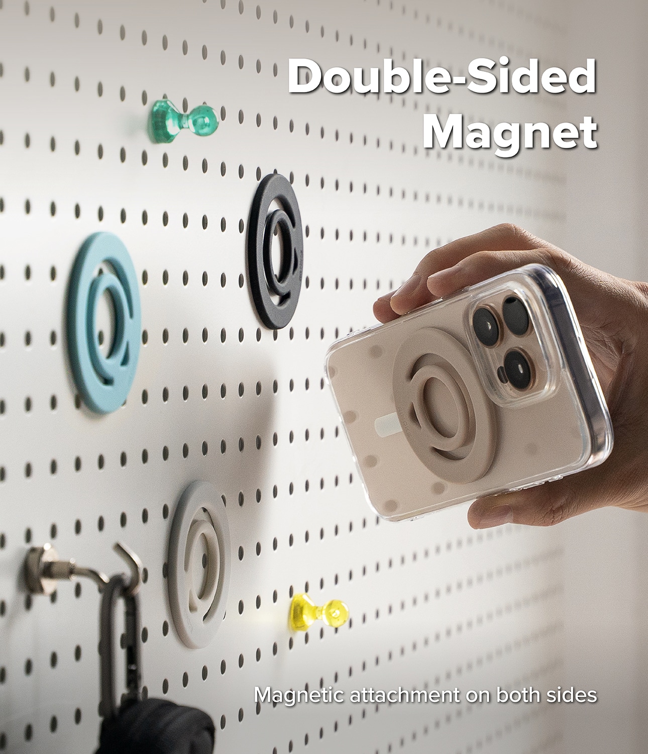 Dual magnetisk ring silikon, Warm Gray