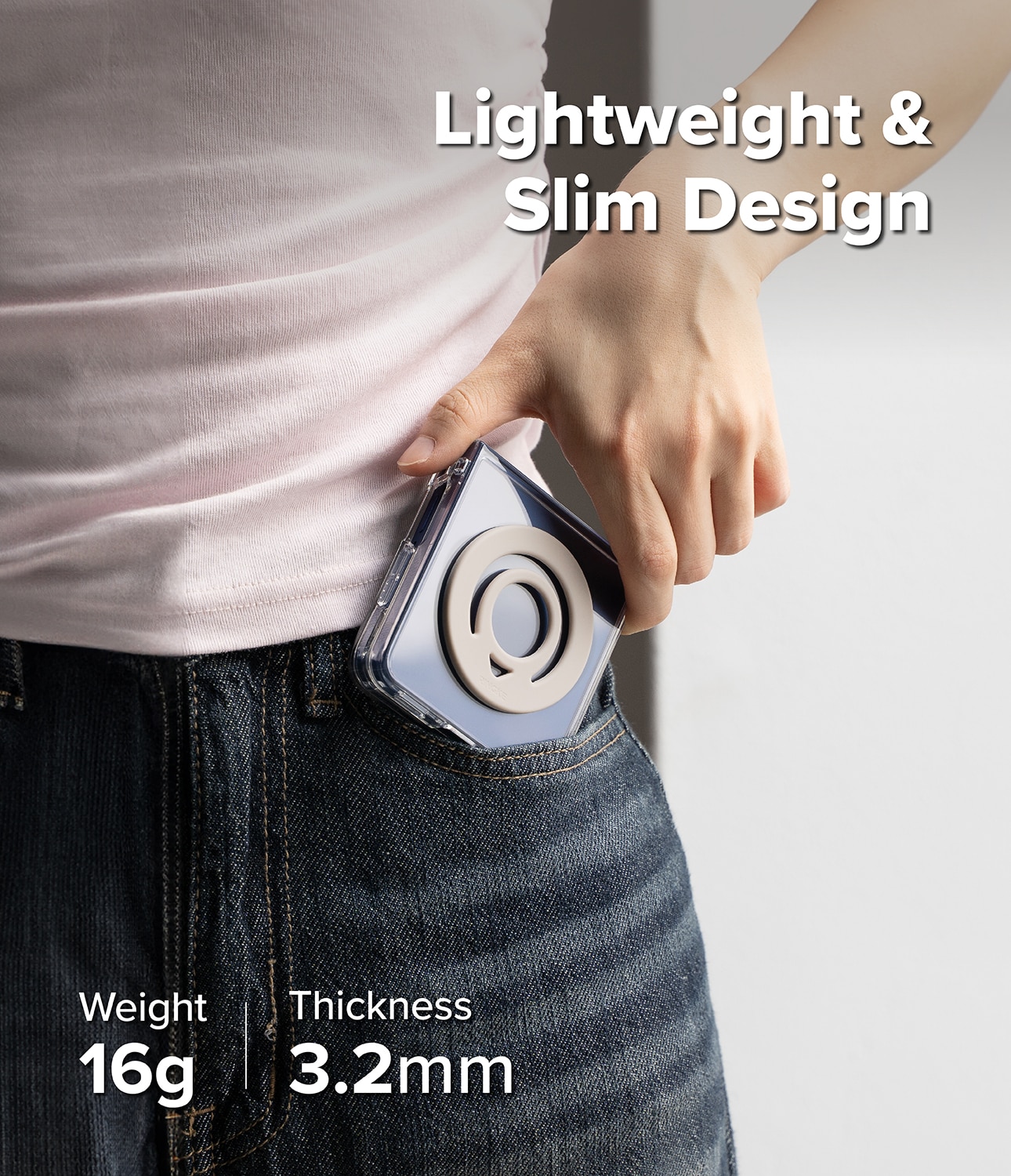 Dual magnetisk ring silikon, Warm Gray