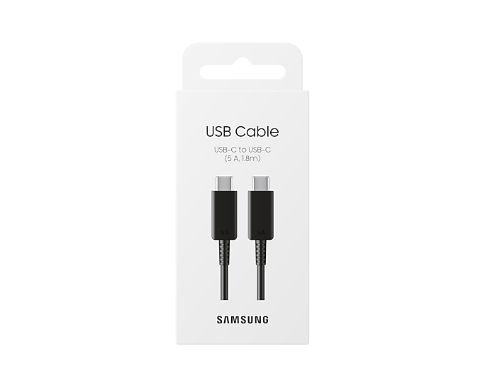 Kabel USB-C till USB-C 1.8m 5A, svart