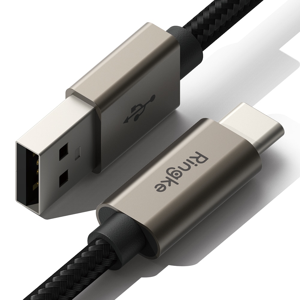 Snabbladdnings Laddningskabel USB-A till USB-C 1m, svart