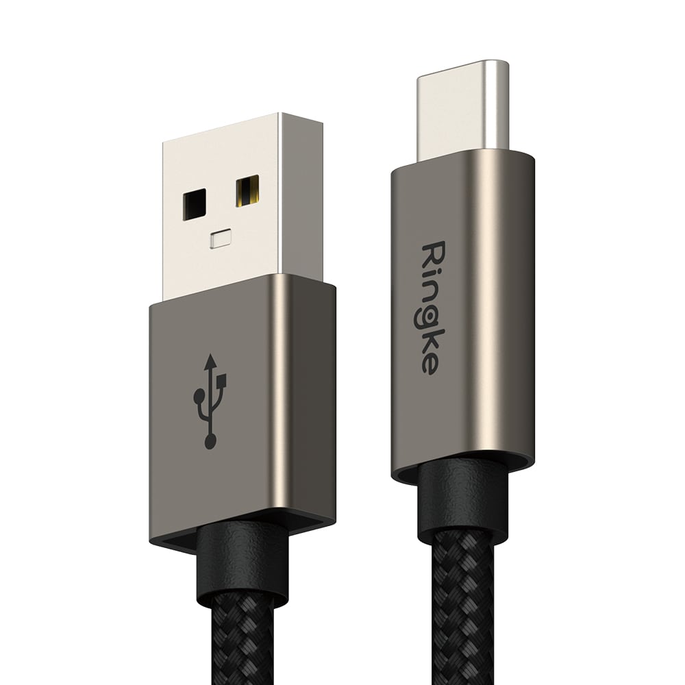 Snabbladdnings Laddningskabel USB-A till USB-C 1m, svart