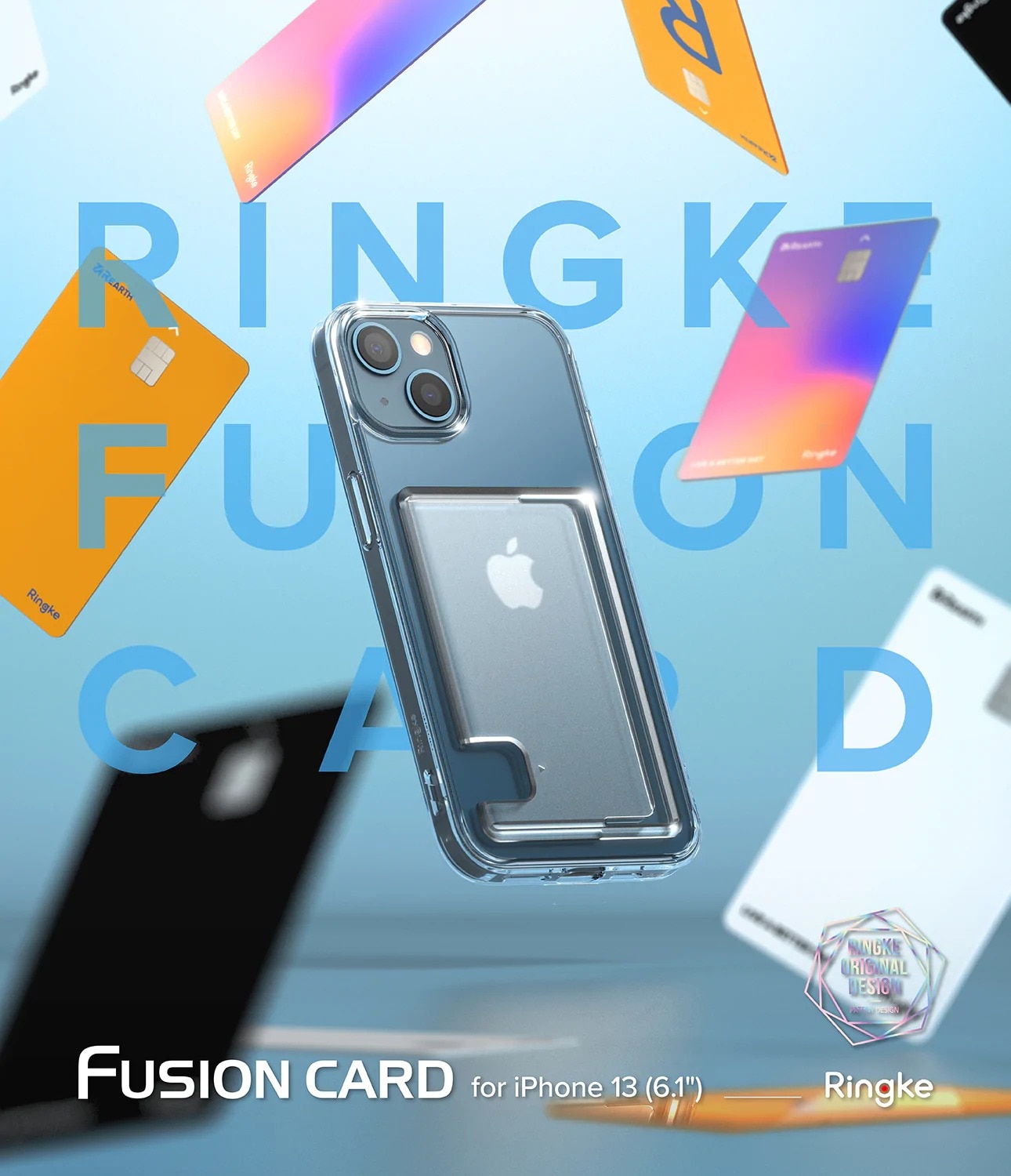iPhone 13 Fusion Skal med kortfack, genomskinlig