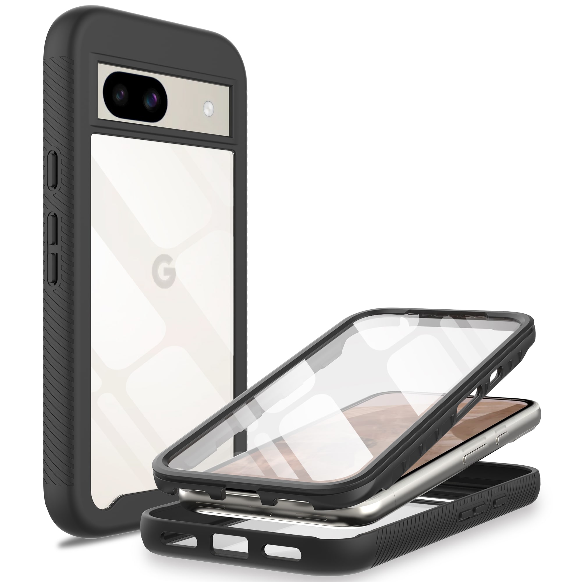 Google Pixel 8a Mobilskal Full Protection, svart