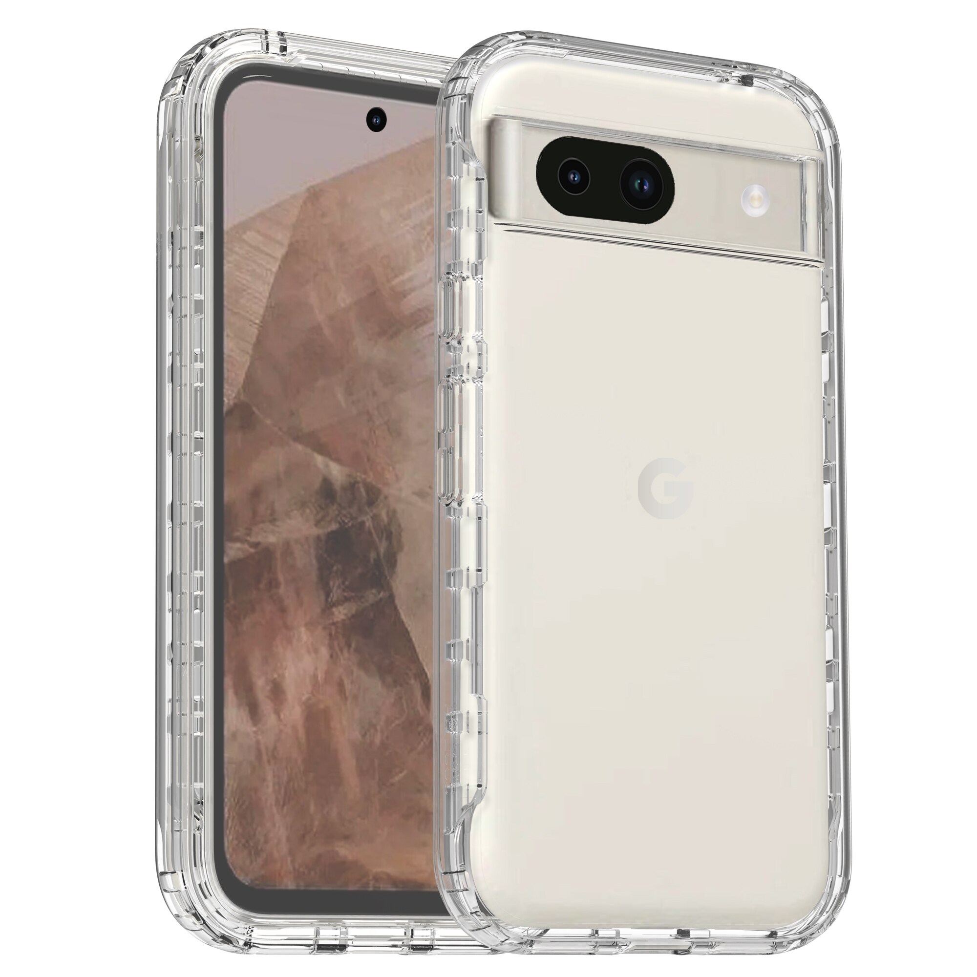 Google Pixel 8a Mobilskal Full Protection, Genomskinlig