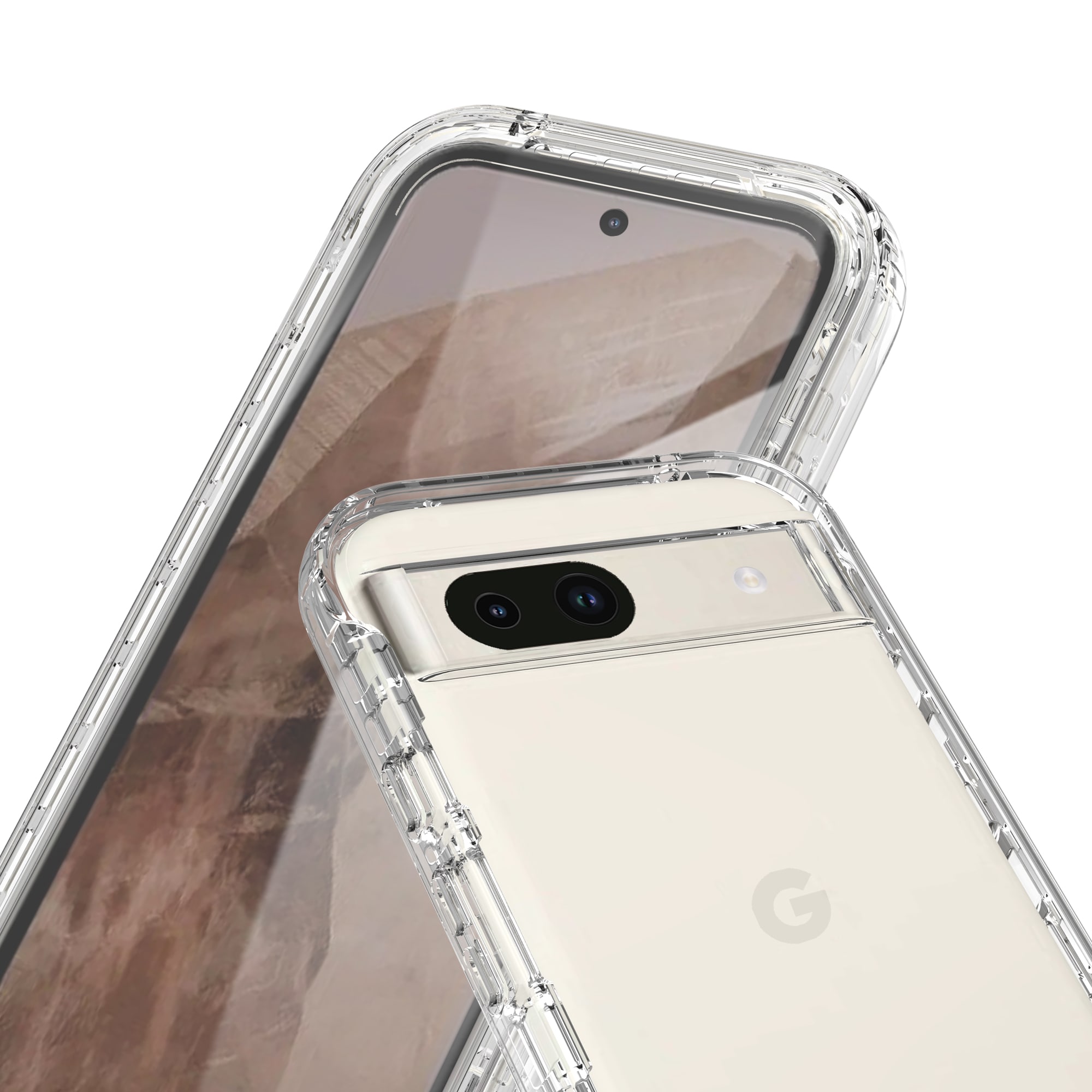 Google Pixel 8a Mobilskal Full Protection, Genomskinlig