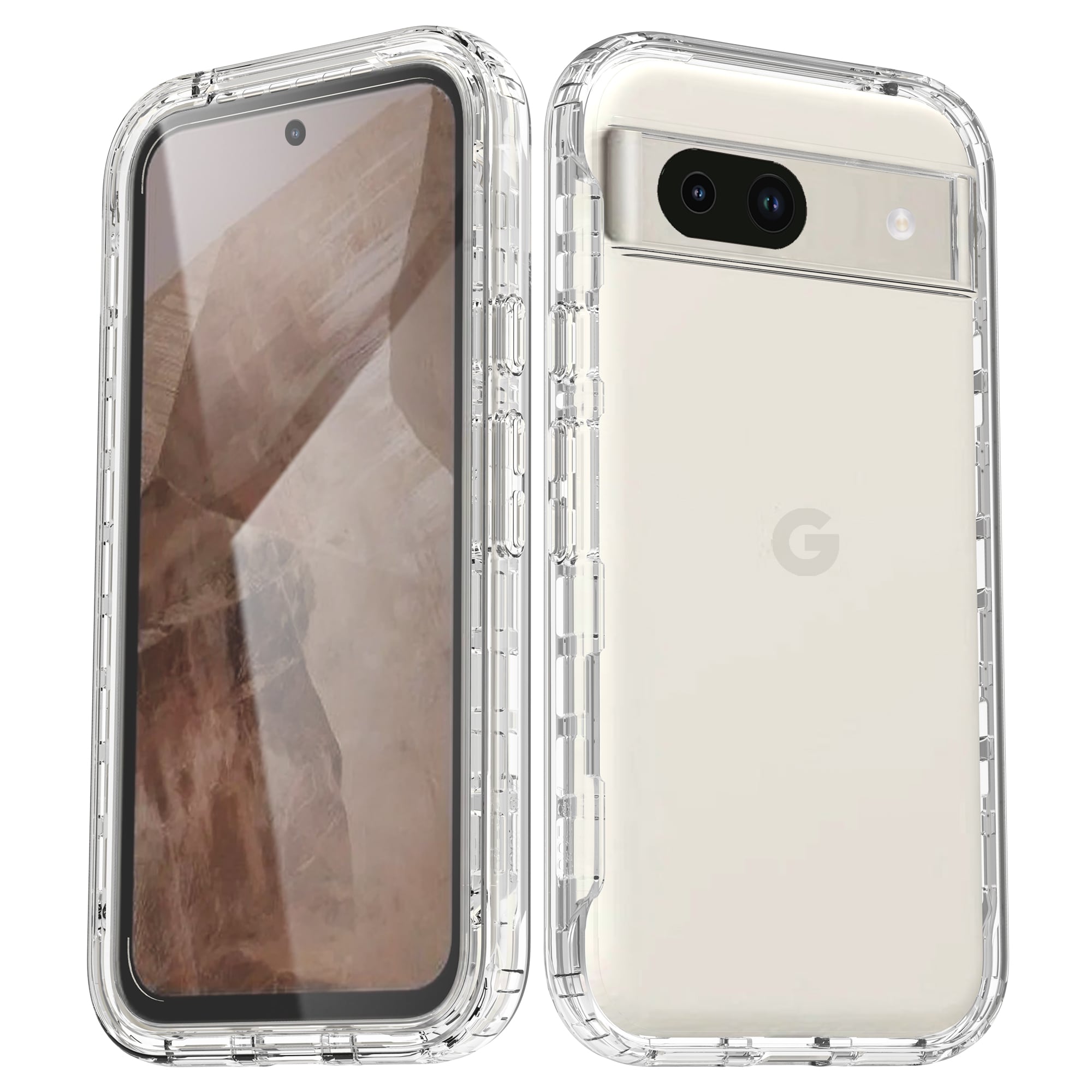 Google Pixel 8a Mobilskal Full Protection, Genomskinlig