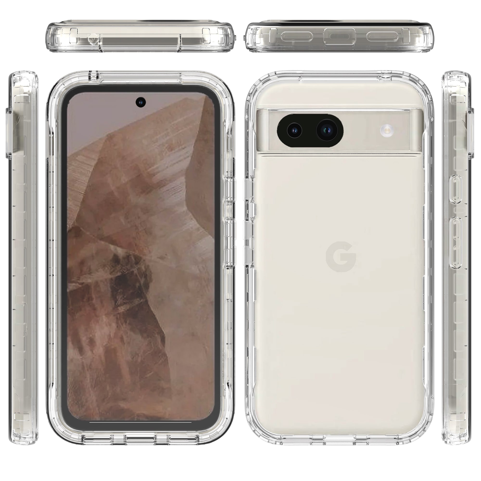 Google Pixel 8a Mobilskal Full Protection, transparent