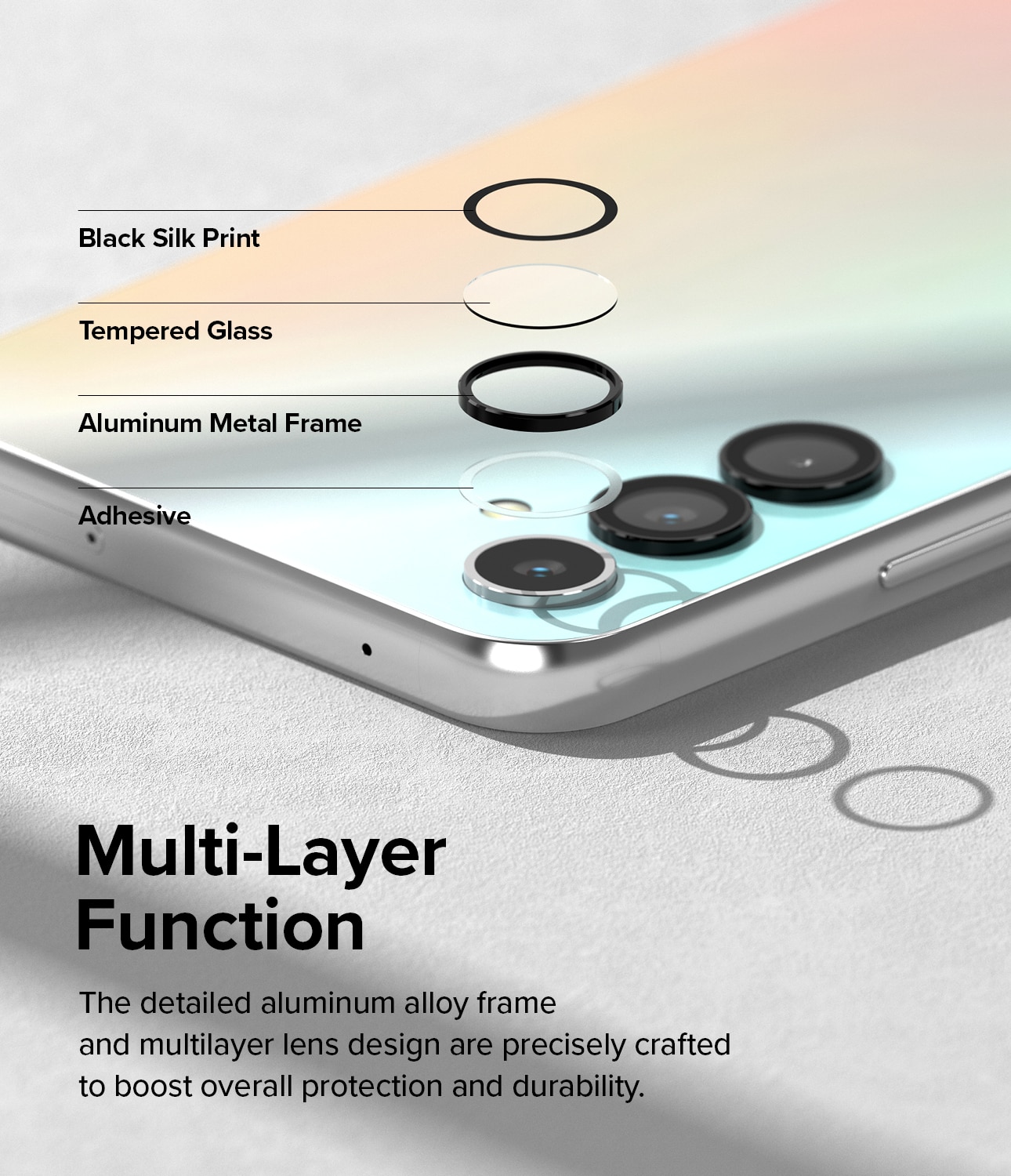 Samsung Galaxy A24 Linsskydd med aluminiumram, svart