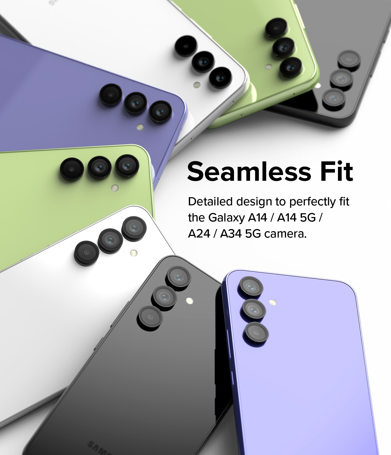 Samsung Galaxy A34 Linsskydd med aluminiumram, svart