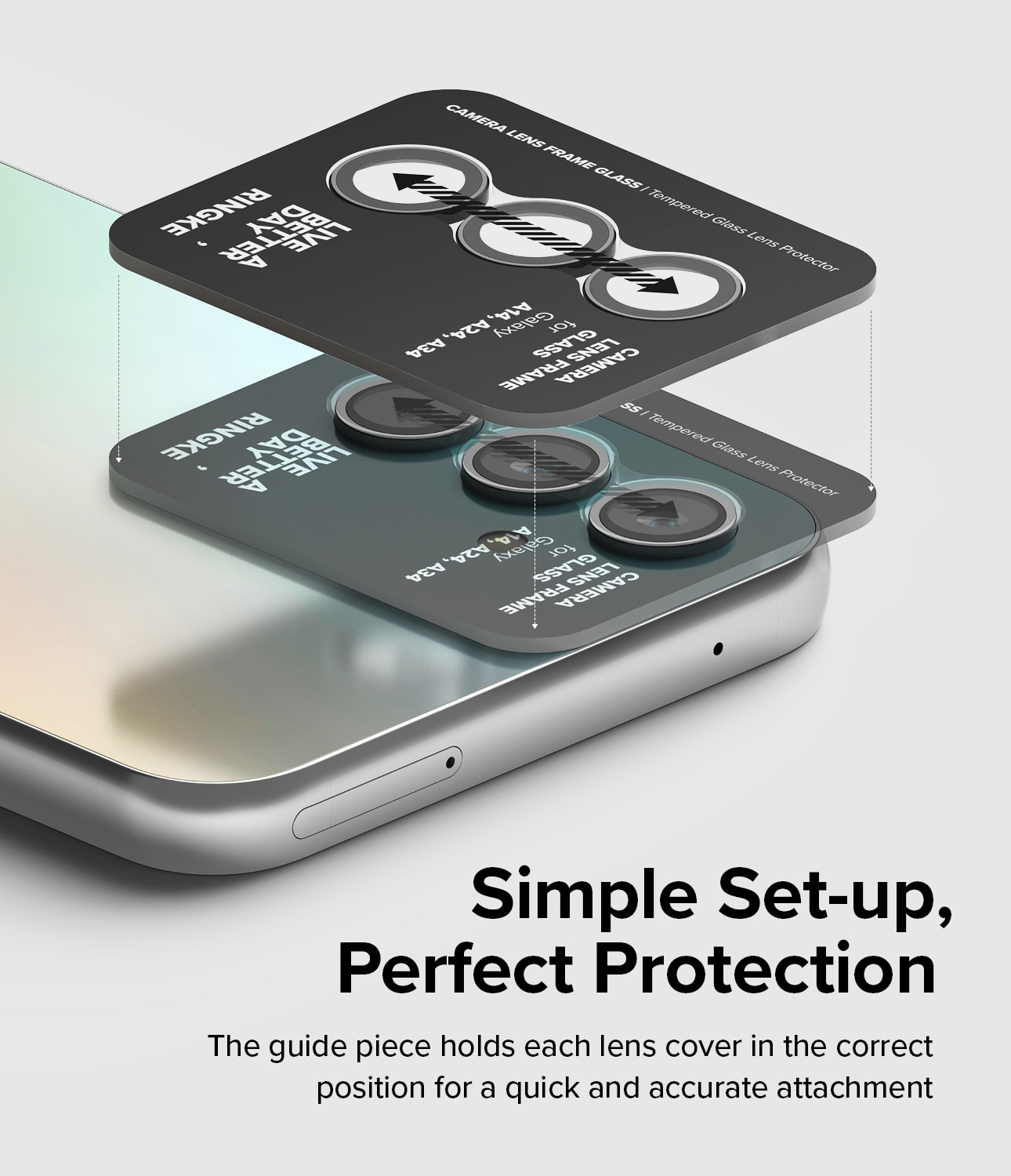 Samsung Galaxy A24 Linsskydd med aluminiumram, svart