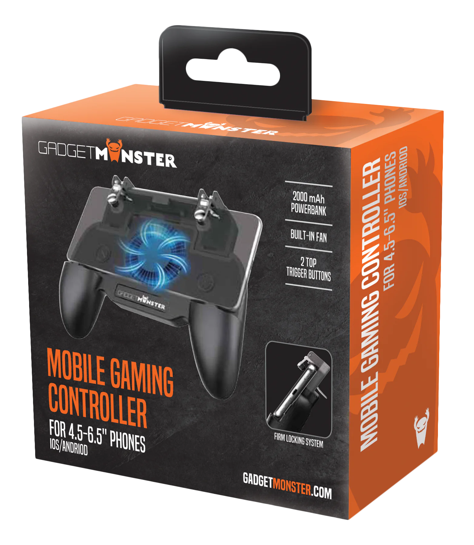 Mobile Gaming Handkontroll med powerbank, svart