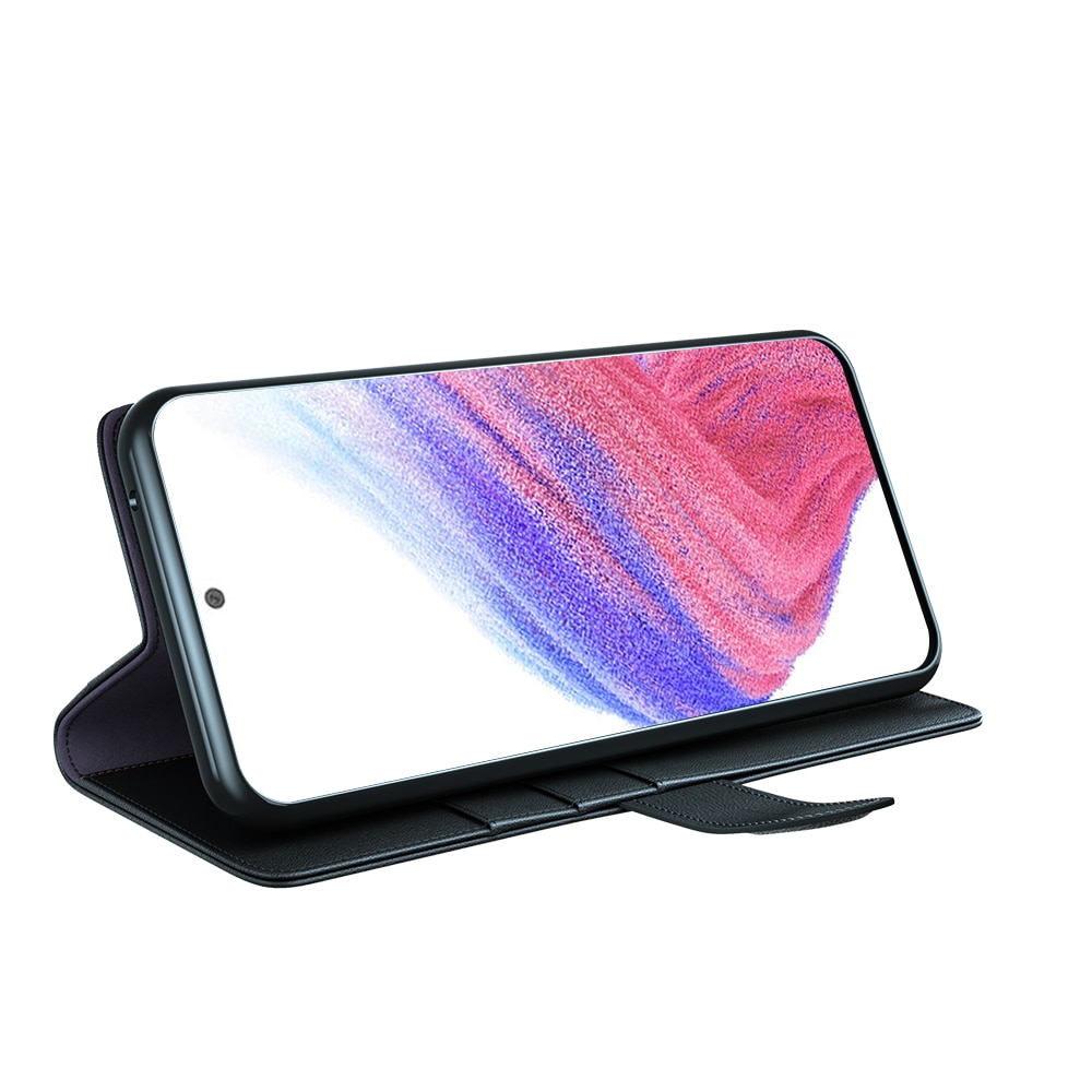 Samsung Galaxy A53 Plånboksfodral i Äkta Läder, svart