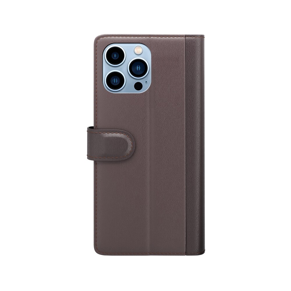 iPhone 14 Pro Max Plånboksfodral i Äkta Läder, Brun