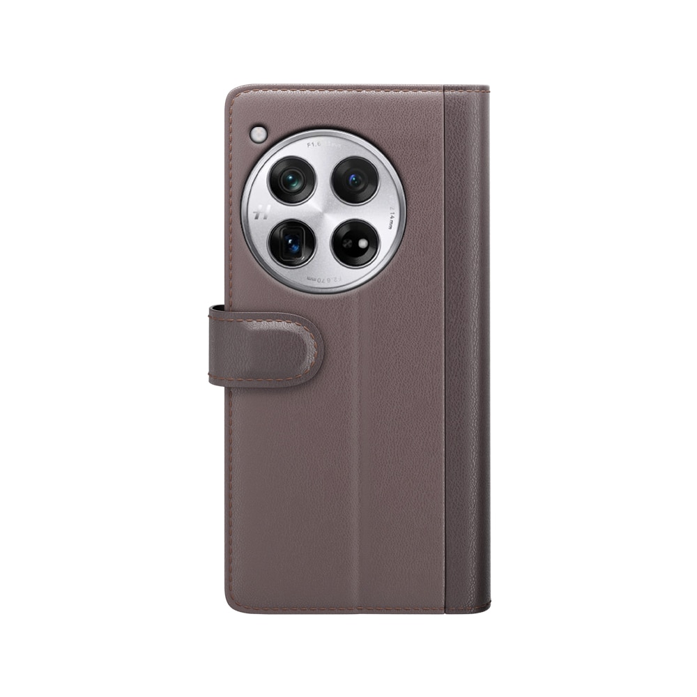 OnePlus 12 Plånboksfodral i Äkta Läder, brun