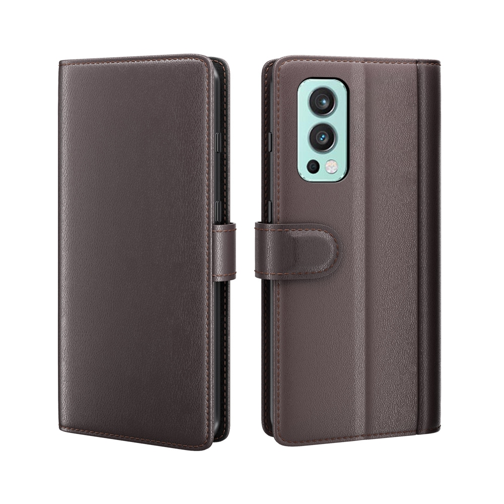  OnePlus Nord 2 5G Plånboksfodral i Äkta Läder, Brun