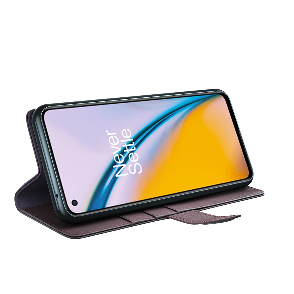  OnePlus Nord 2 5G Plånboksfodral i Äkta Läder, Brun