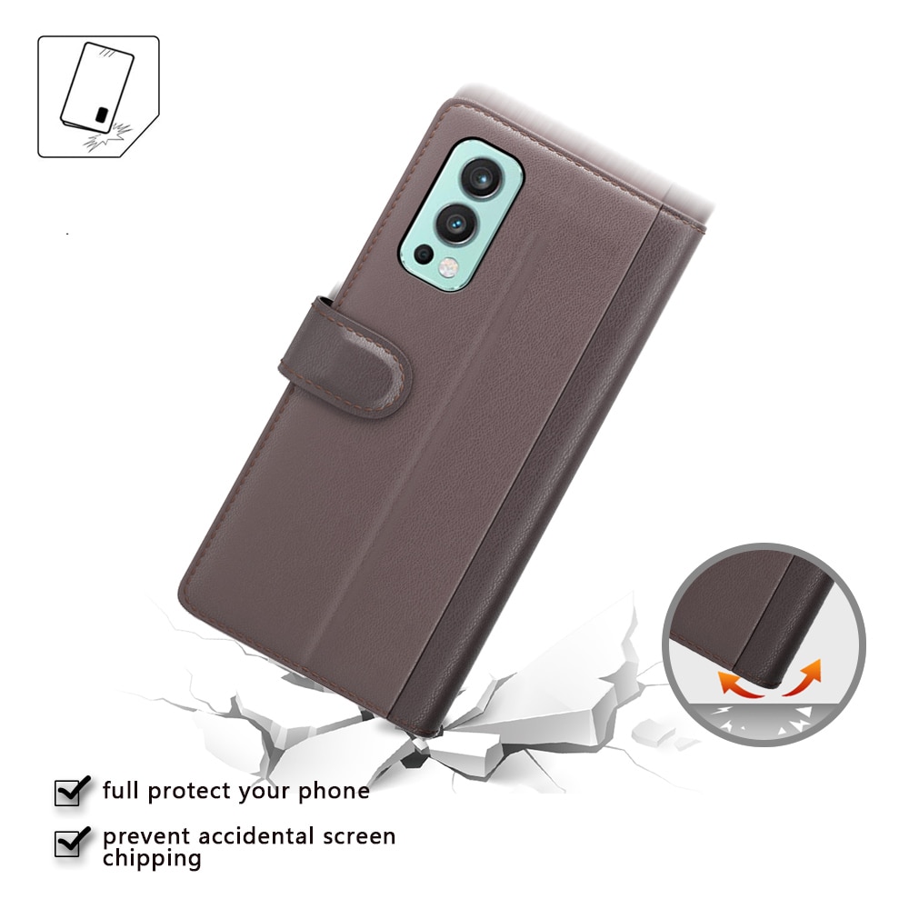  OnePlus Nord 2 5G Plånboksfodral i Äkta Läder, Brun