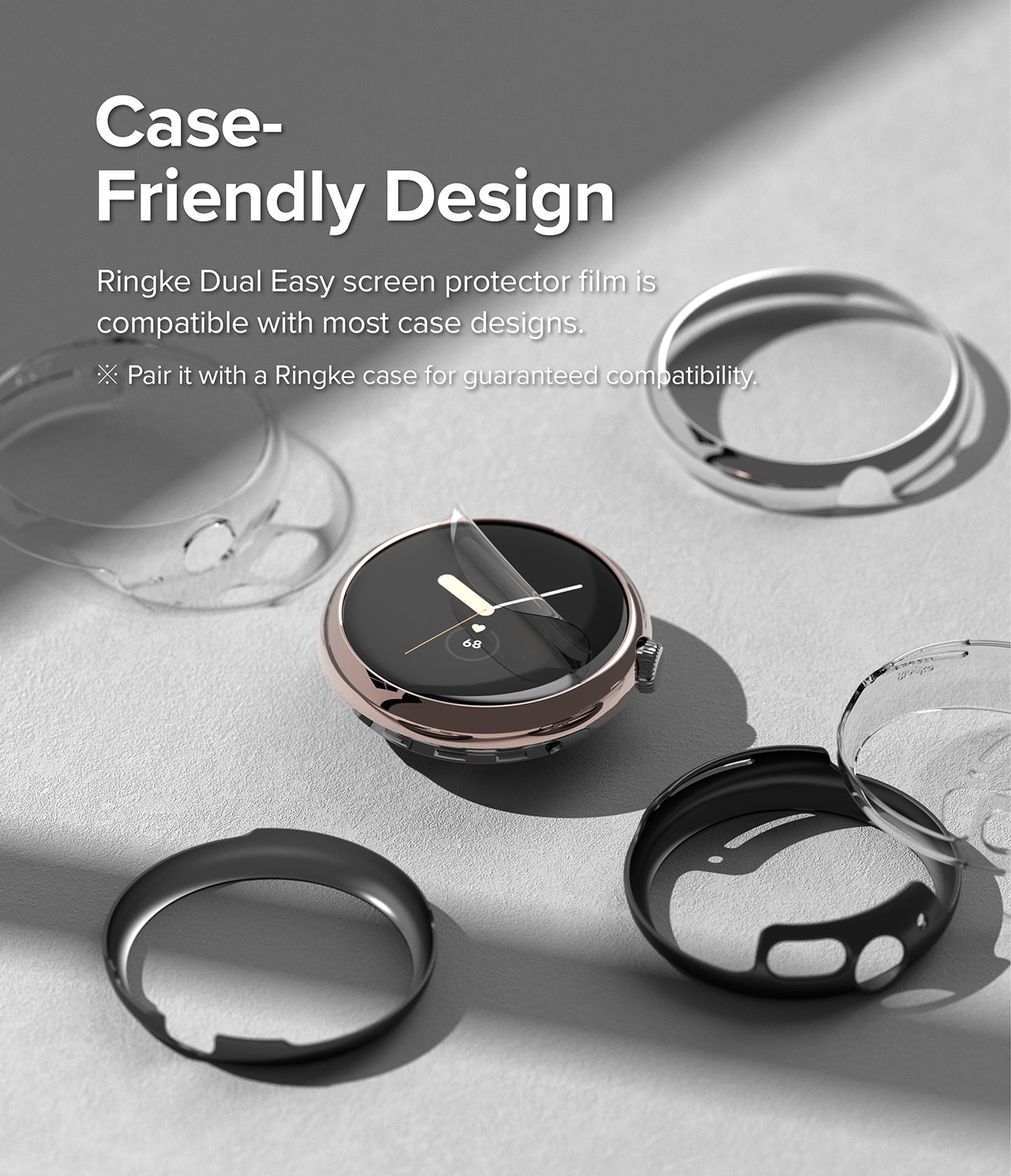 Google Pixel Watch Skärmskydd skyddsfilm - Dual Easy (3-pack)