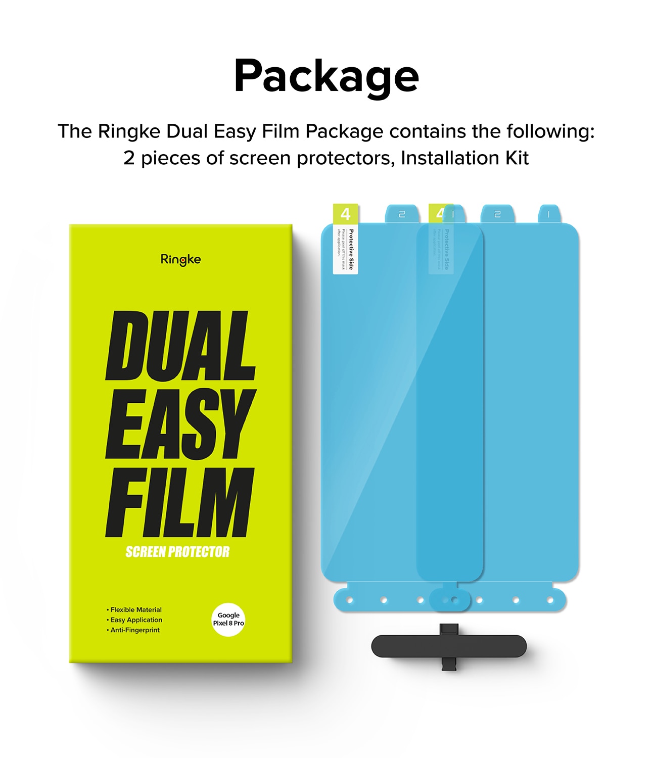 Google Pixel 8 Pro Skärmskydd skyddsfilm - Dual Easy (2-pack)