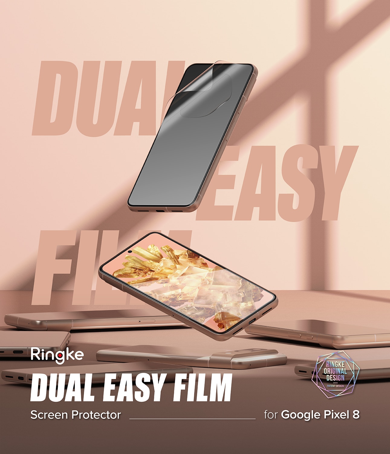 Google Pixel 8 Skärmskydd skyddsfilm - Dual Easy (2-pack)