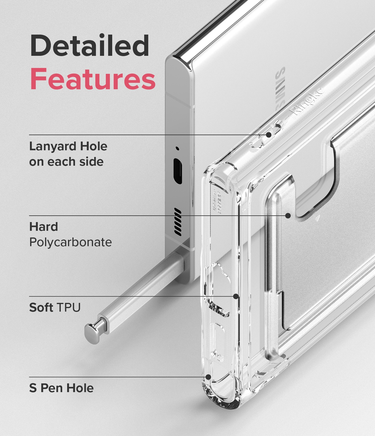 Samsung Galaxy S22 Ultra Fusion Skal med kortfack, genomskinlig