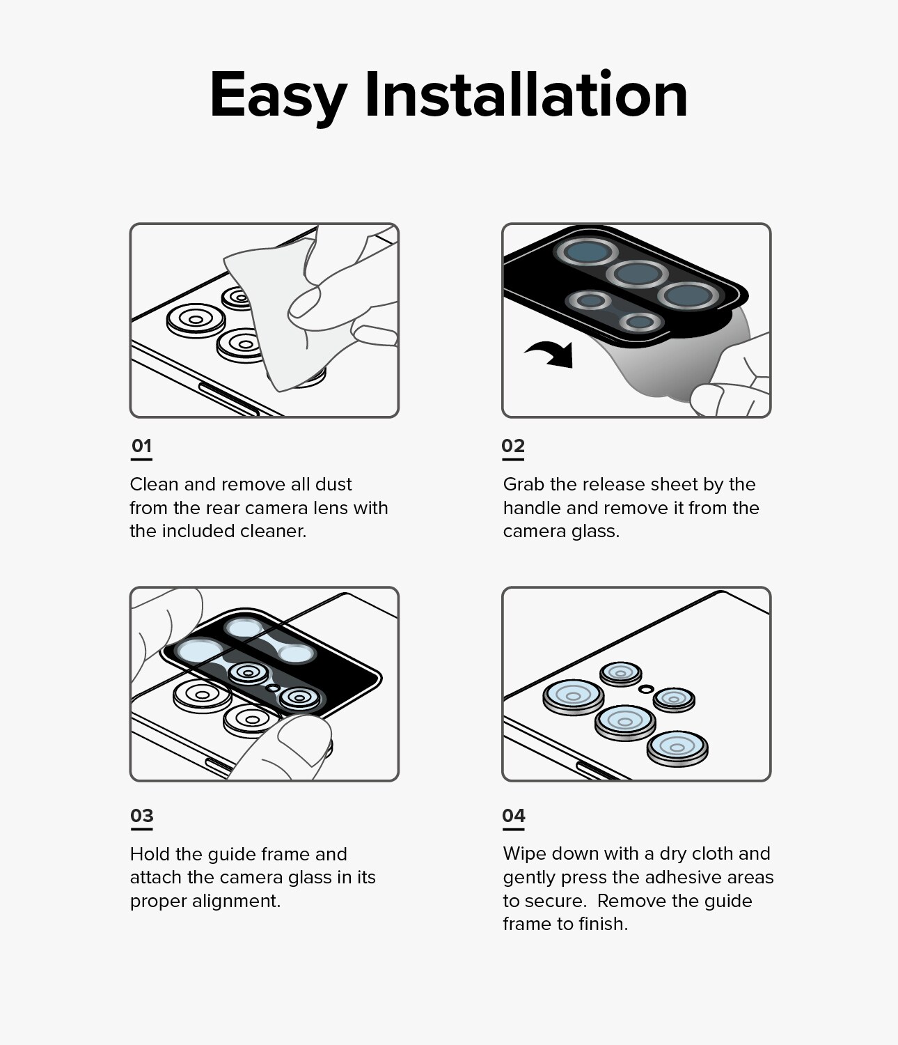 Samsung Galaxy S23/S23 Plus Linsskydd med aluminiumram, svart