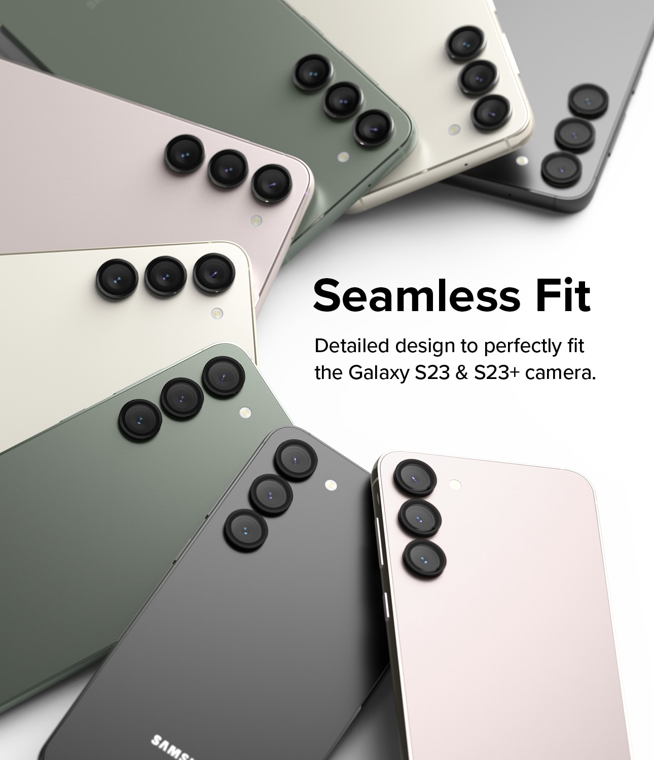 Samsung Galaxy S23/S23 Plus Linsskydd med aluminiumram, svart