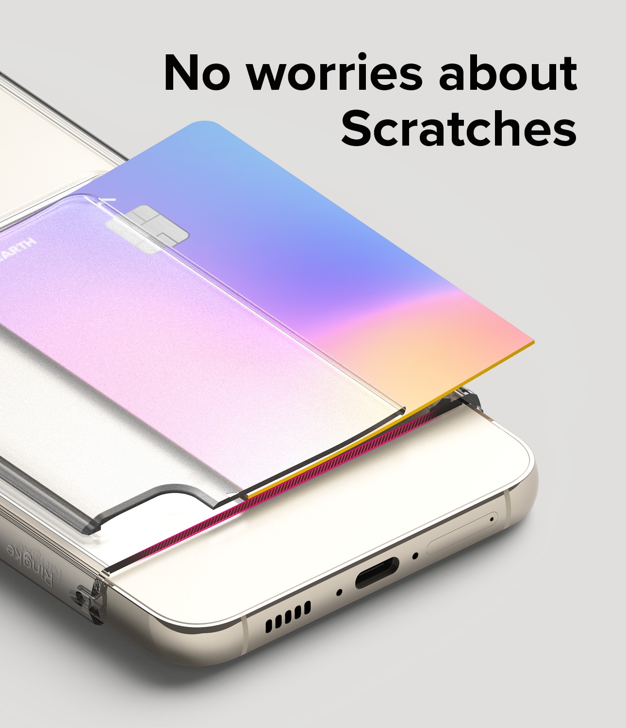 Samsung Galaxy S23 Fusion Skal med kortfack, genomskinlig