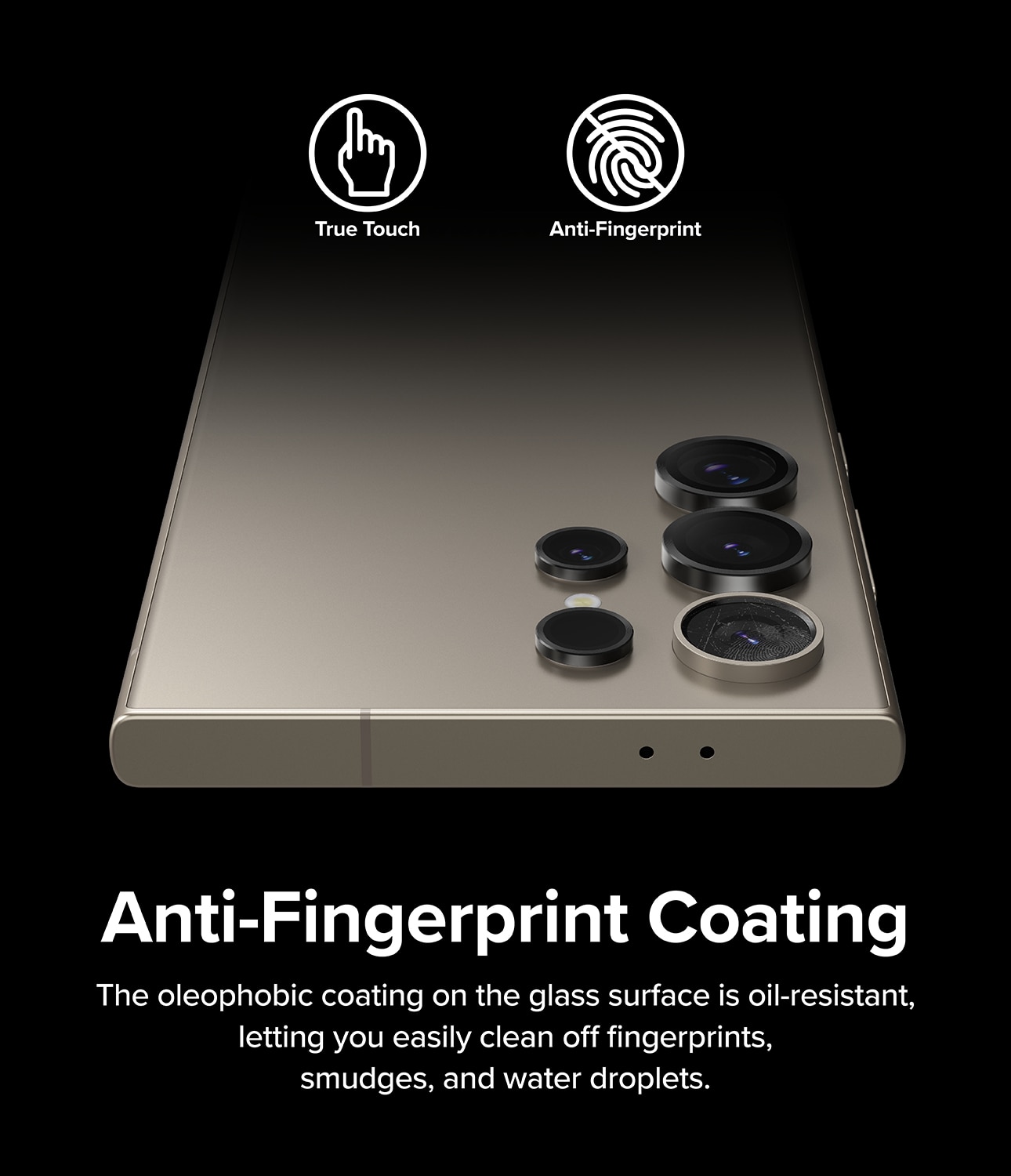 Samsung Galaxy S24 Ultra Linsskydd med aluminiumram, svart