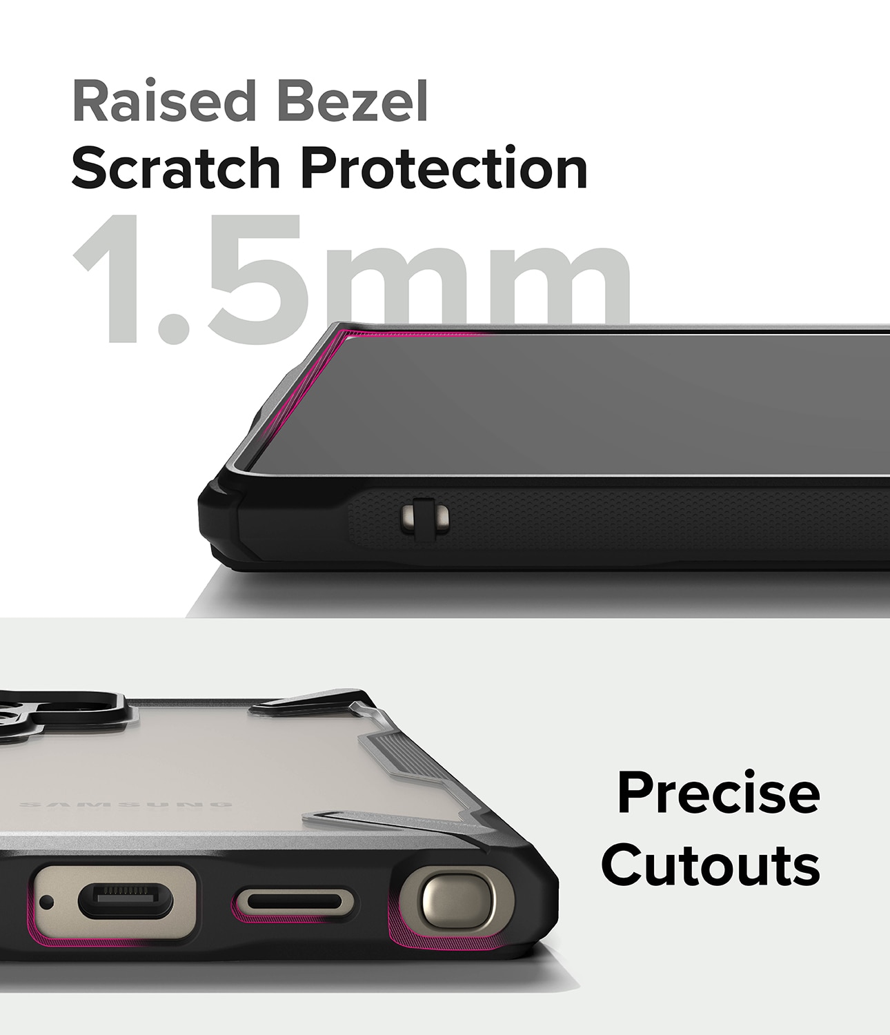 Samsung Galaxy S24 Ultra Fusion X Skal, svart/genomskinlig