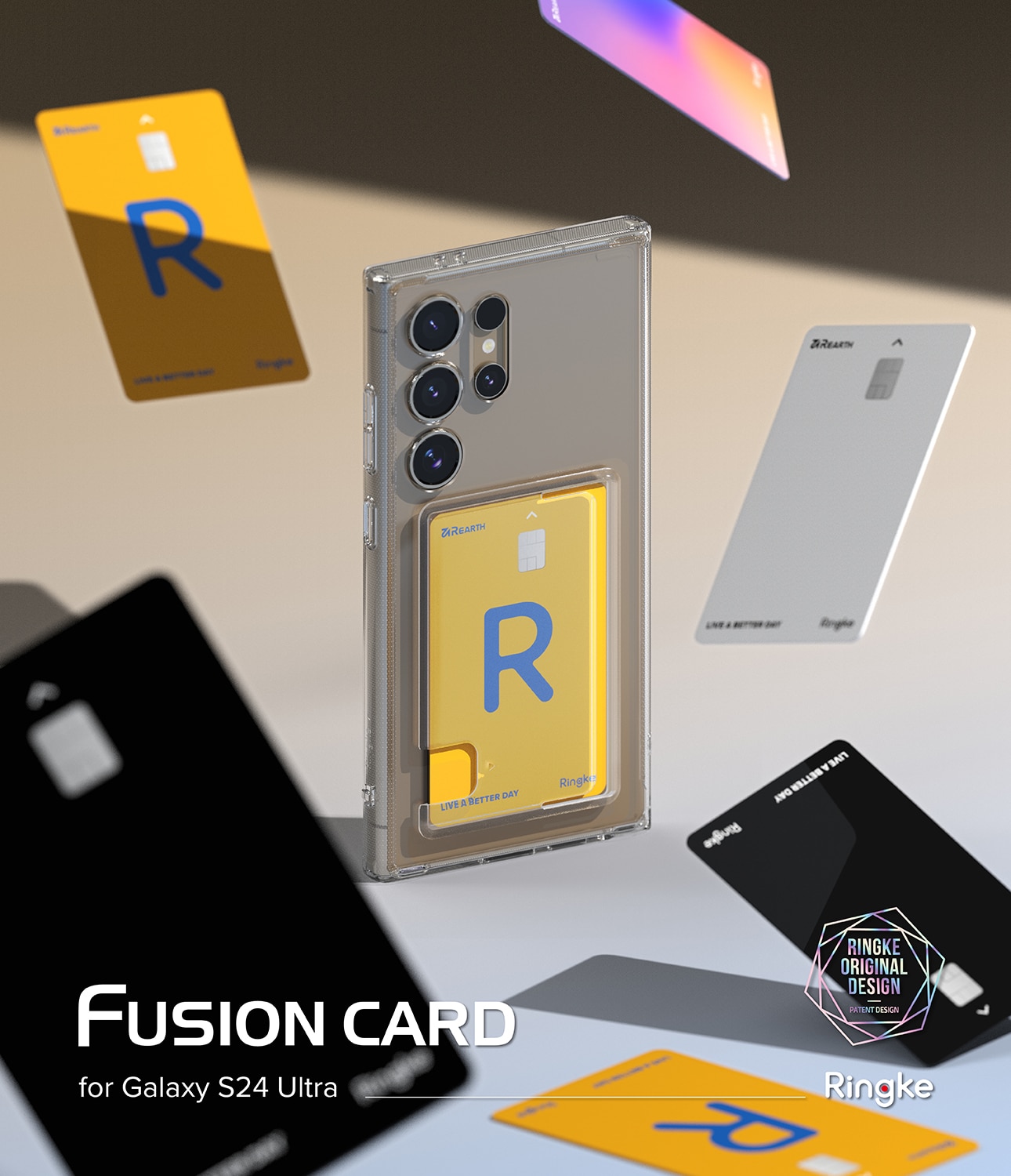 Samsung Galaxy S24 Ultra Fusion Skal med kortfack, Genomskinlig