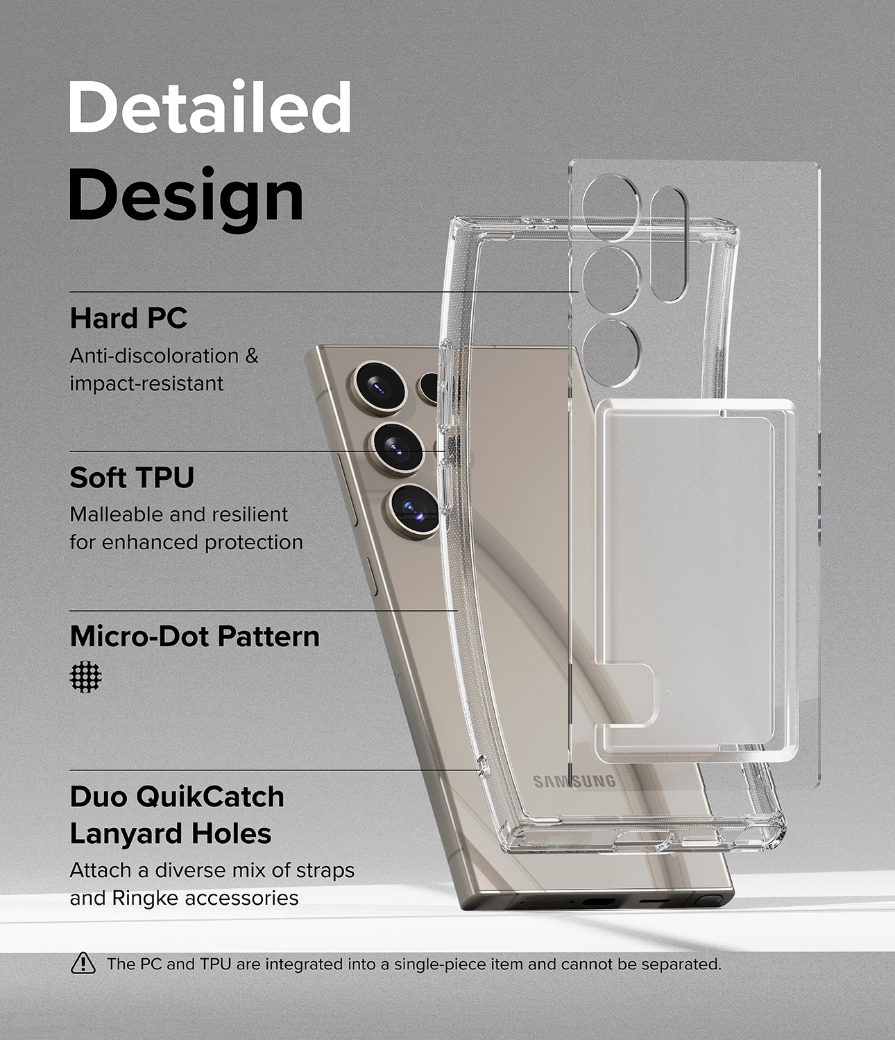 Samsung Galaxy S24 Ultra Fusion Skal med kortfack, Genomskinlig